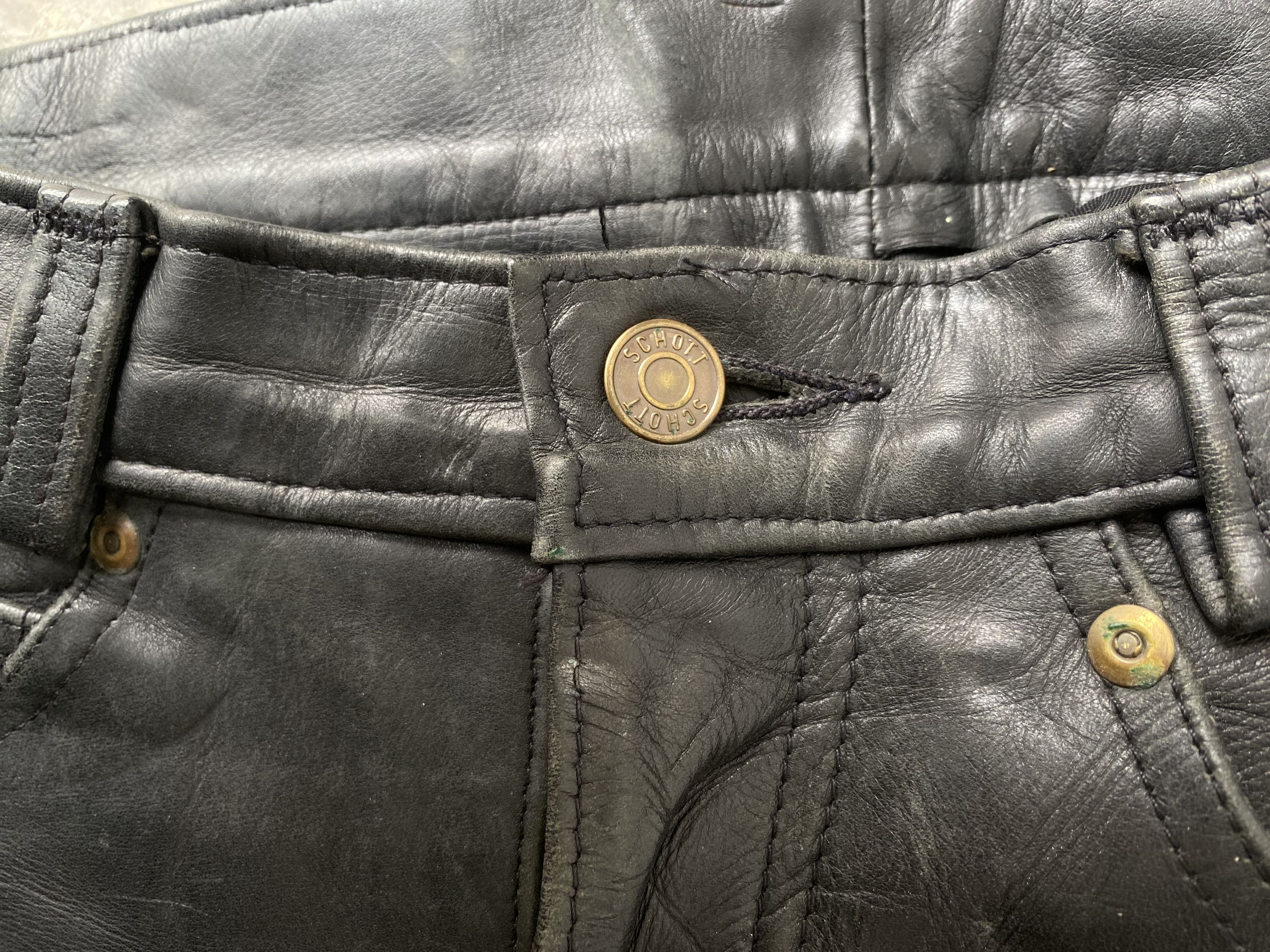 Genuine Leather × Schott × Vintage Authentic Vintage Schott Perfecto Racer Leather Pants Size US 30 / EU 46 - 6 Thumbnail