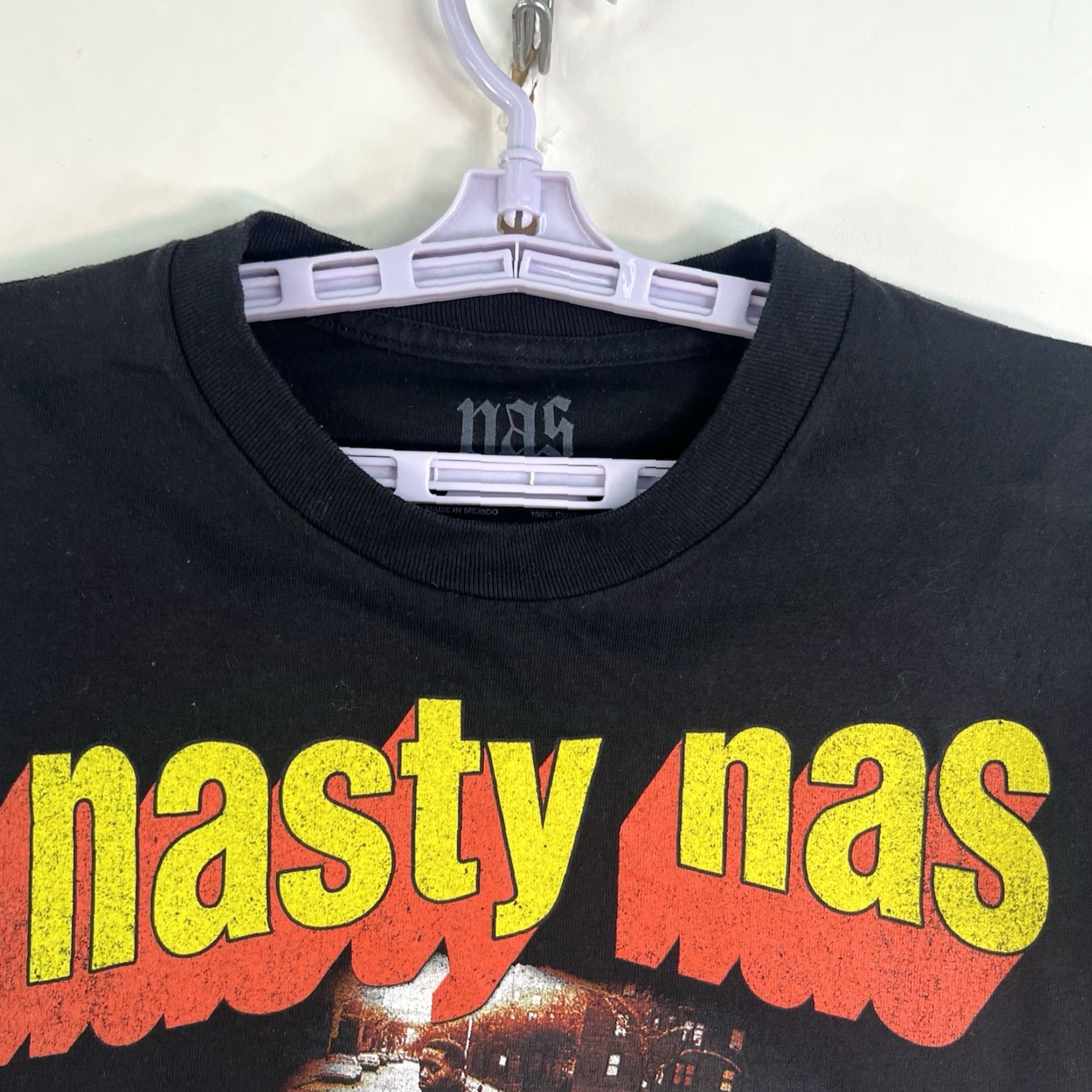 NASA Nasty Nas 1994 Rap Hip-Hop Graphic T-Shirt Mens Size S Black Retro Shirt Size US S / EU 44-46 / 1 - 4 Thumbnail