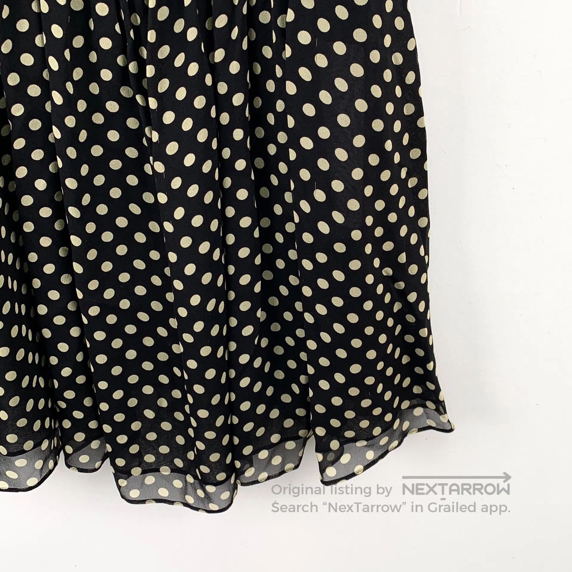 Celine CELINE Black Polka Dot Silk Crewneck Single-breasted Short Size XS / US 0-2 / IT 36-38 - 4 Thumbnail