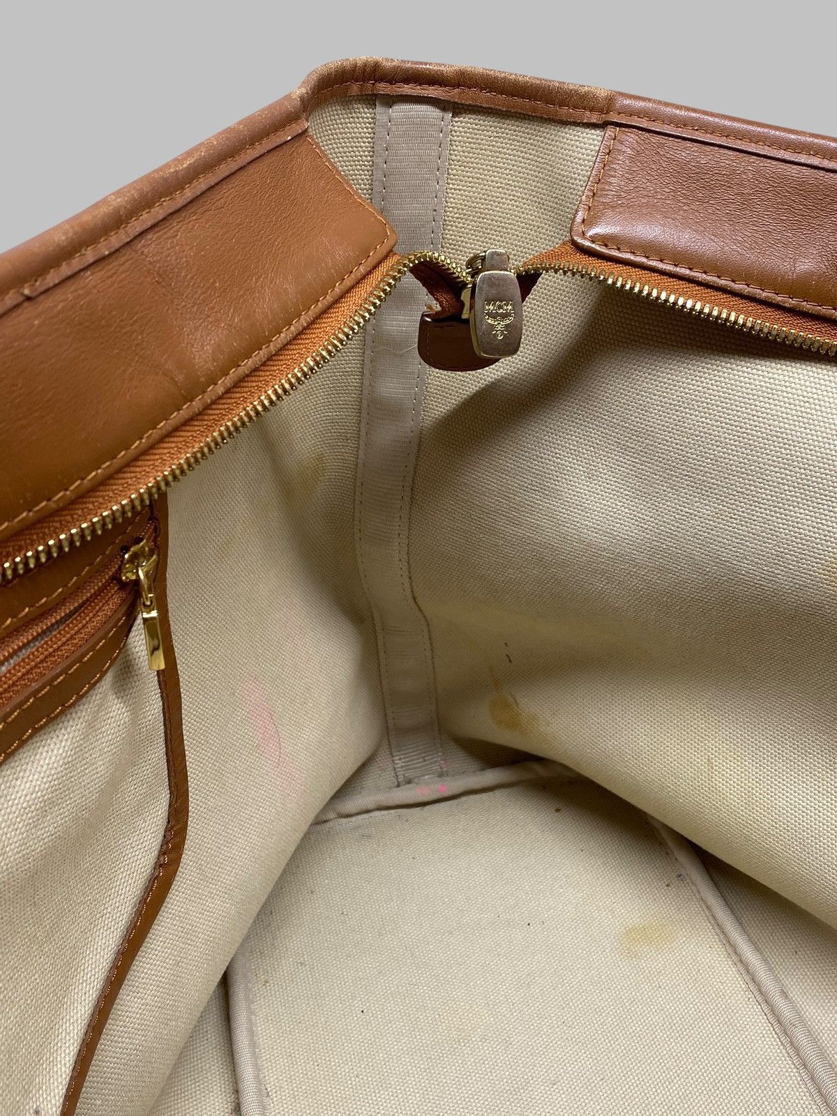 MCM MCM Visetos Tote Bag Cognac Brown Monogram Leather Bag Size ONE SIZE - 20 Thumbnail
