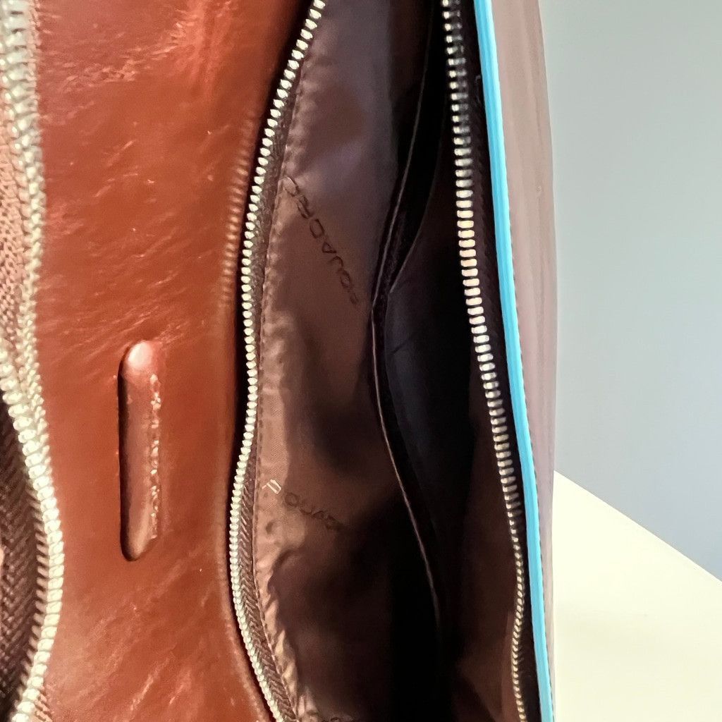 Piquadro Piquadro Leather Rolling Carry-On Cabin Suitcase Brown Size ONE SIZE - 11 Thumbnail