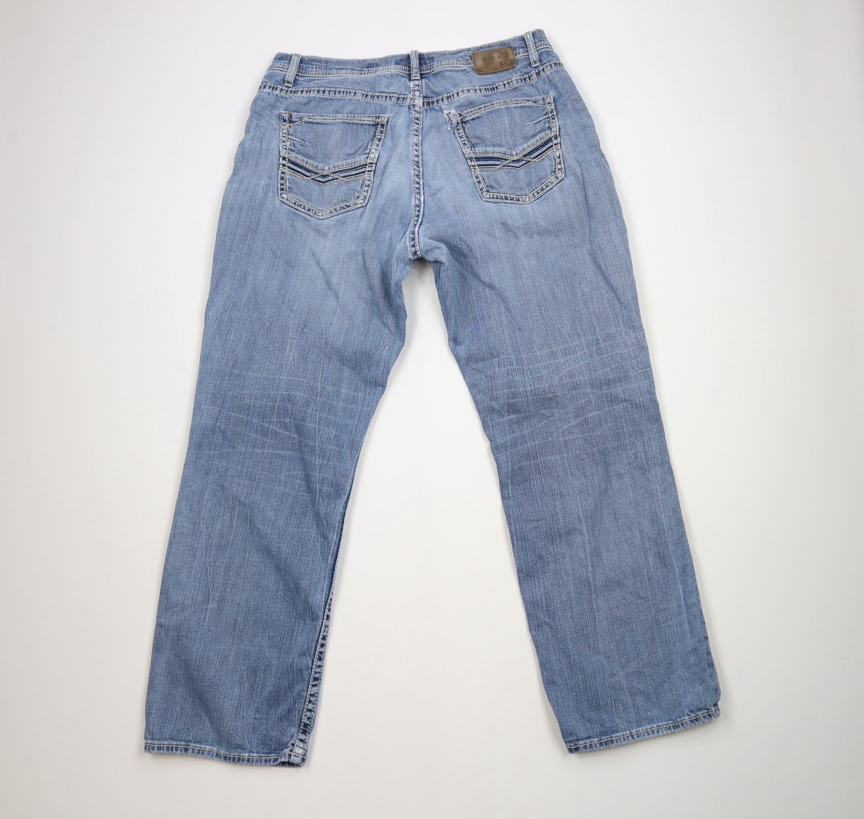 Vintage Buckle BKE Thick Stitch Tyler Straight Leg Denim Jeans Blue Size US 36 / EU 52 - 12 Thumbnail