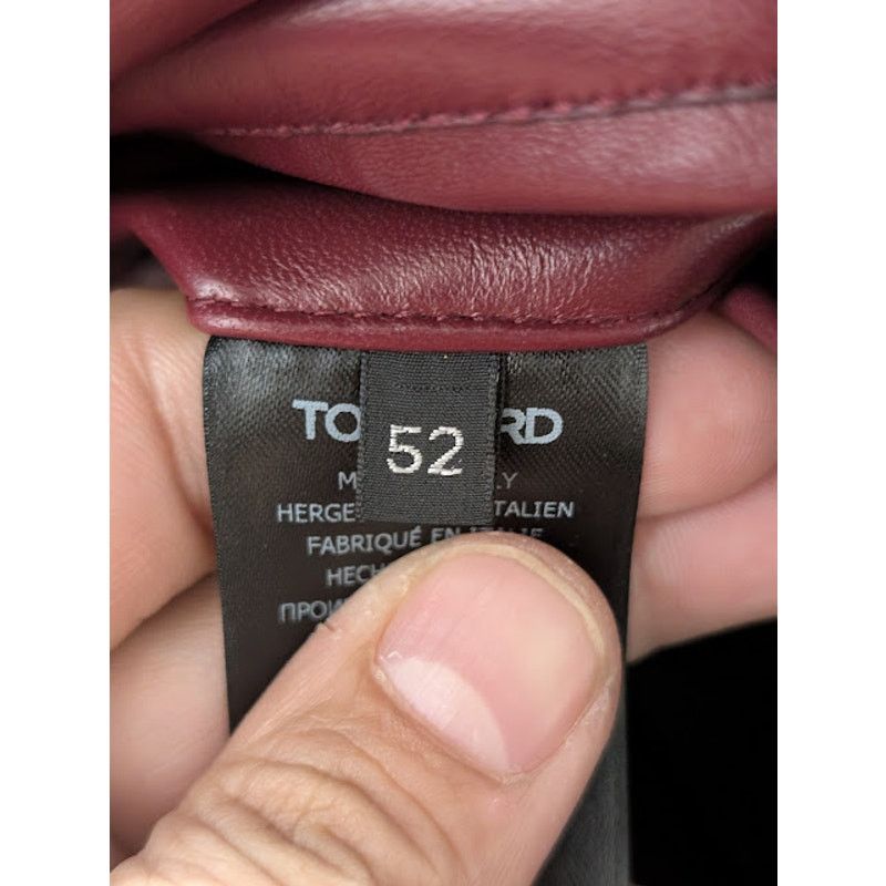 Tom Ford o1rshd1 Leather Jacket in Burgandy Size US L / EU 52-54 / 3 - 18 Thumbnail