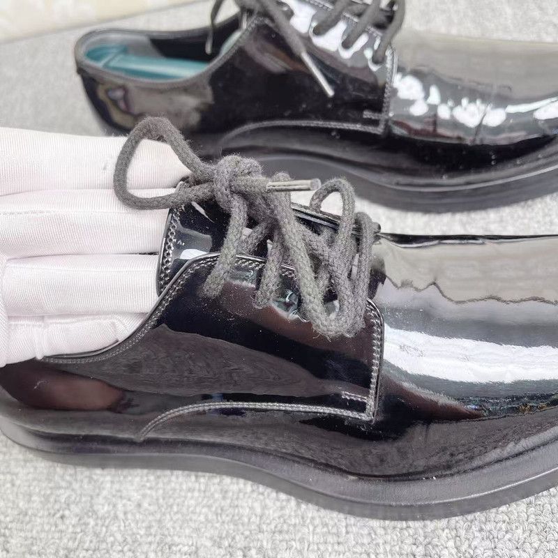 Gucci Gucci Black Patent Leather Lace-Up Shoes - Size US 10 / EU 43 - 6 Thumbnail