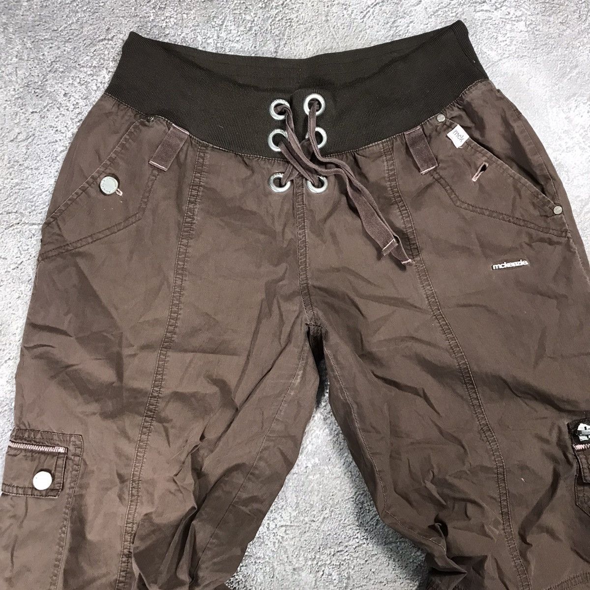 Vintage Vintage 90s Baggy Cargo Pants Brown Parachute Flared Rave 28 Size 28" / US 6 / IT 42 - 5 Thumbnail