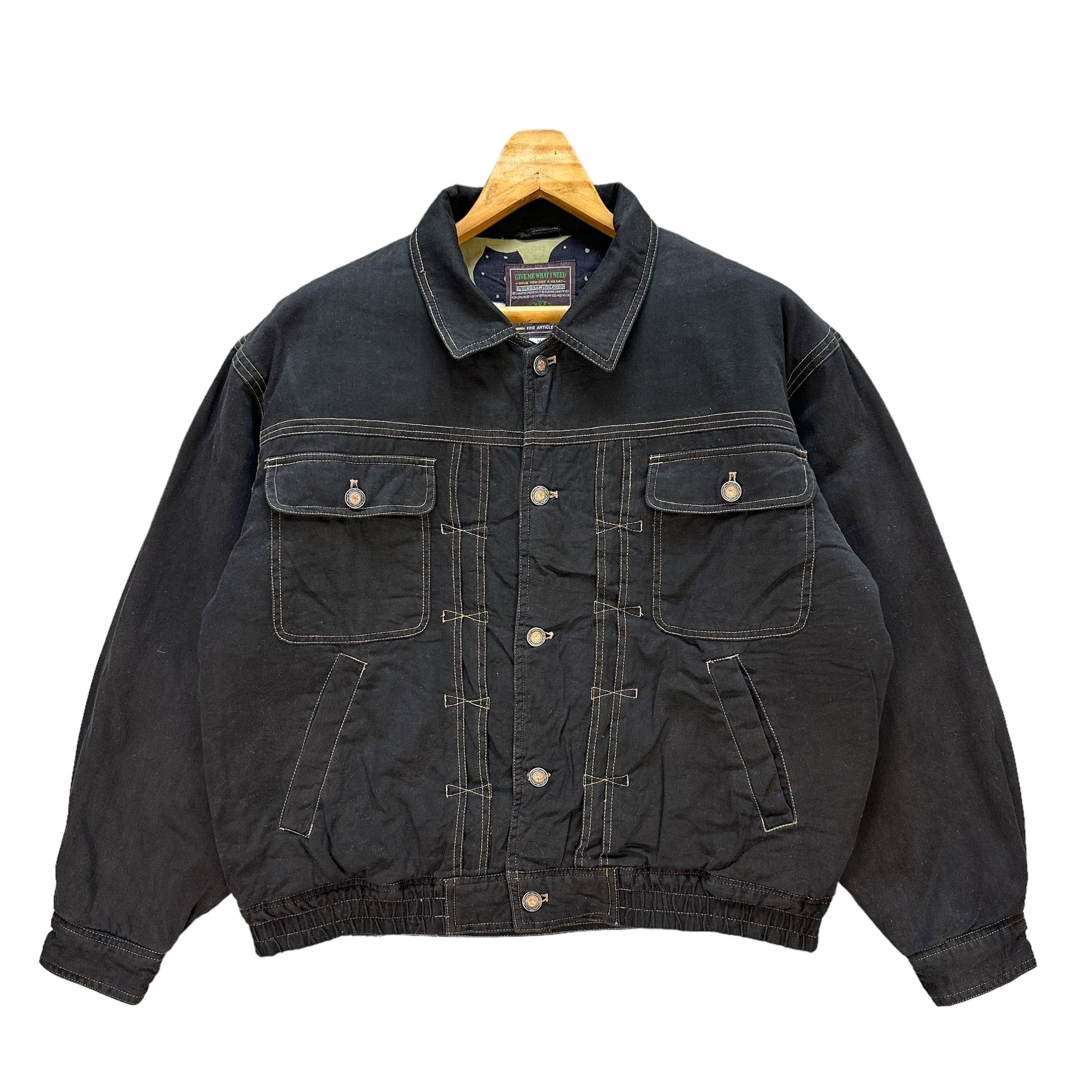 Japanese Brand PING CHENG 2 Lined Graphics Printed Denim Jacket #A39-0889 Size US M / EU 48-50 / 2 - 2 Thumbnail