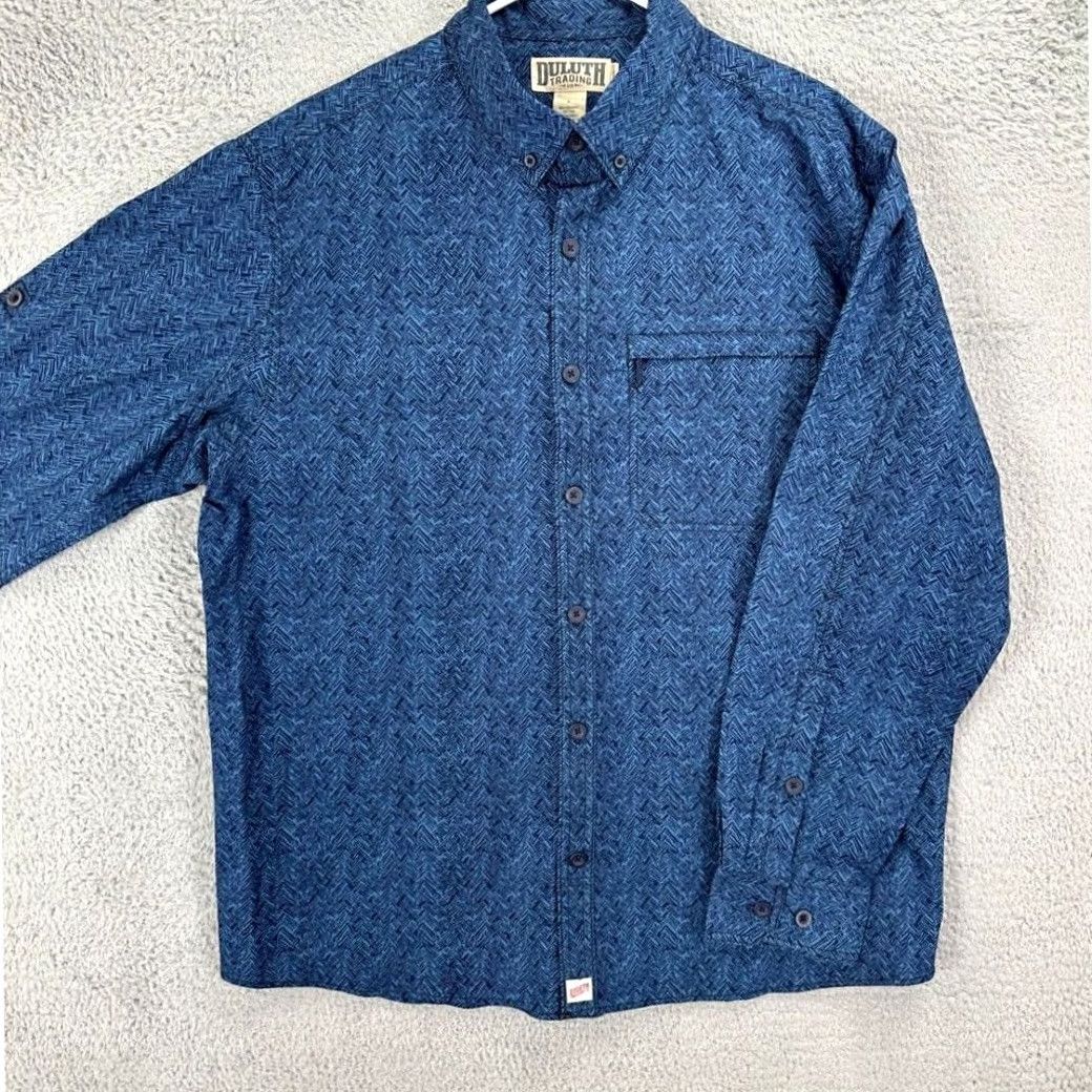 Duluth Trading Company Duluth Trading Co. Shirt Adult Large Blue Patchwork Canyoneer Button Up Mens NEW Size US L / EU 52-54 / 3 - 3 Thumbnail