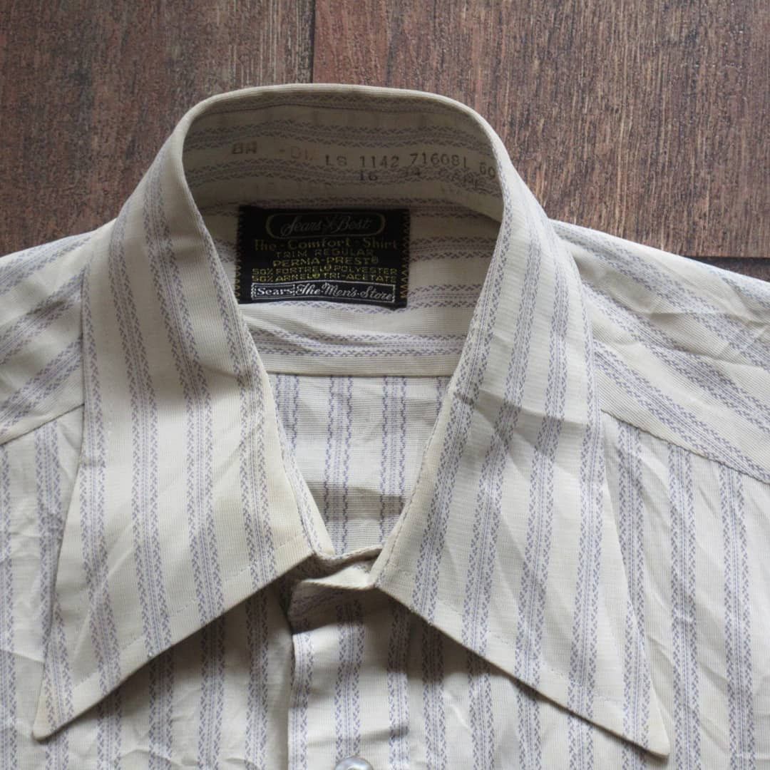 Sears Vintage Sears us stripes long sleeves white Best Shirt Size US L / EU 52-54 / 3 - 2 Thumbnail