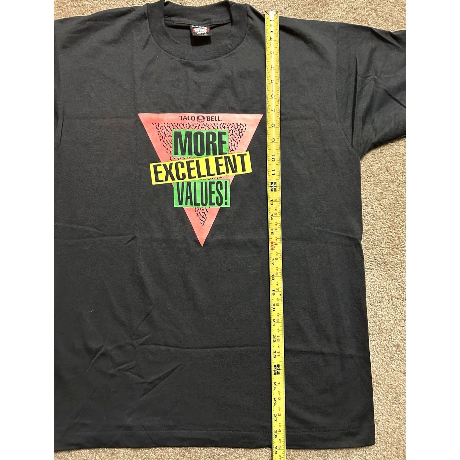 Vintage VINTAGE Screen Stars Taco Bell More Excellent Values! T-Shirt XL Men Black Short Sleeve Logo Stitch 90s Funny Retro Size US XL / EU 56 / 4 - 6 Thumbnail