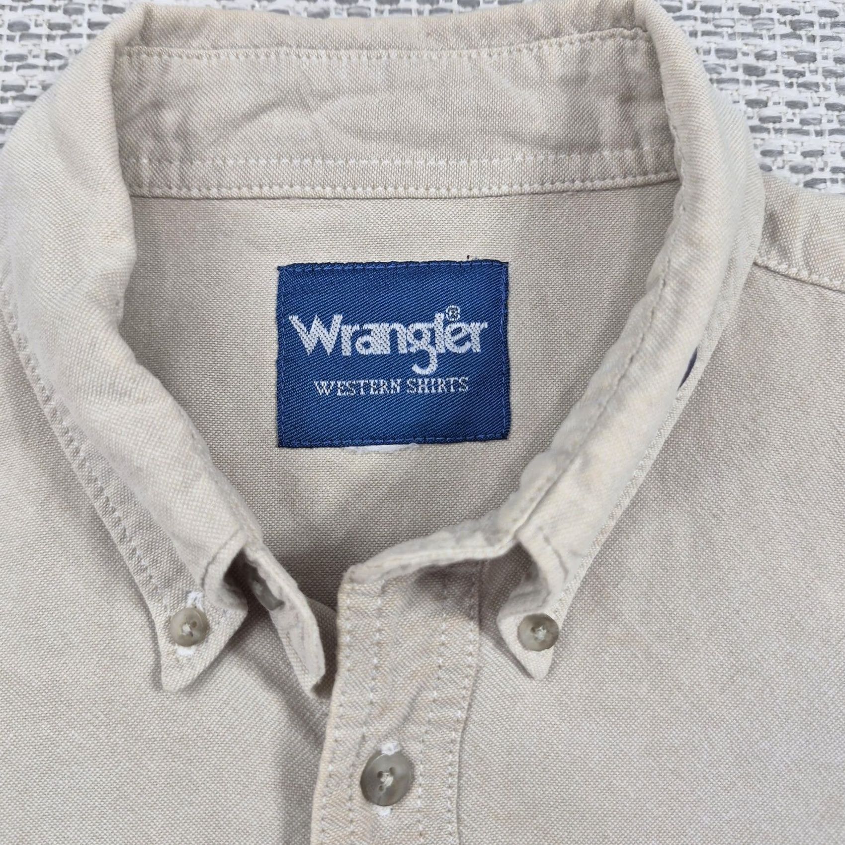 Wrangler Wrangler Button Up Shirt Adult Small Beige Long Sleeve Western Embroidered Shirts Casual Workwear Size US S / EU 44-46 / 1 - 4 Thumbnail