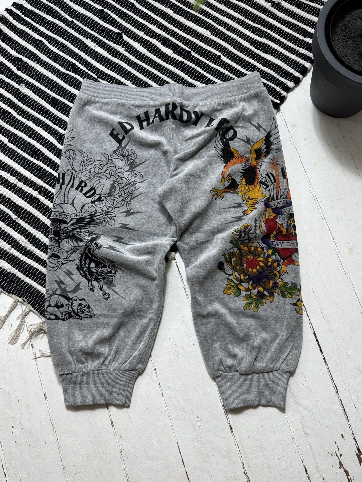 Ed Hardy VINTAGE ED HARDY VELOUR 2000s PRINTED TRACKSUIT / SET Size M / US 6-8 / IT 42-44 - 8 Thumbnail