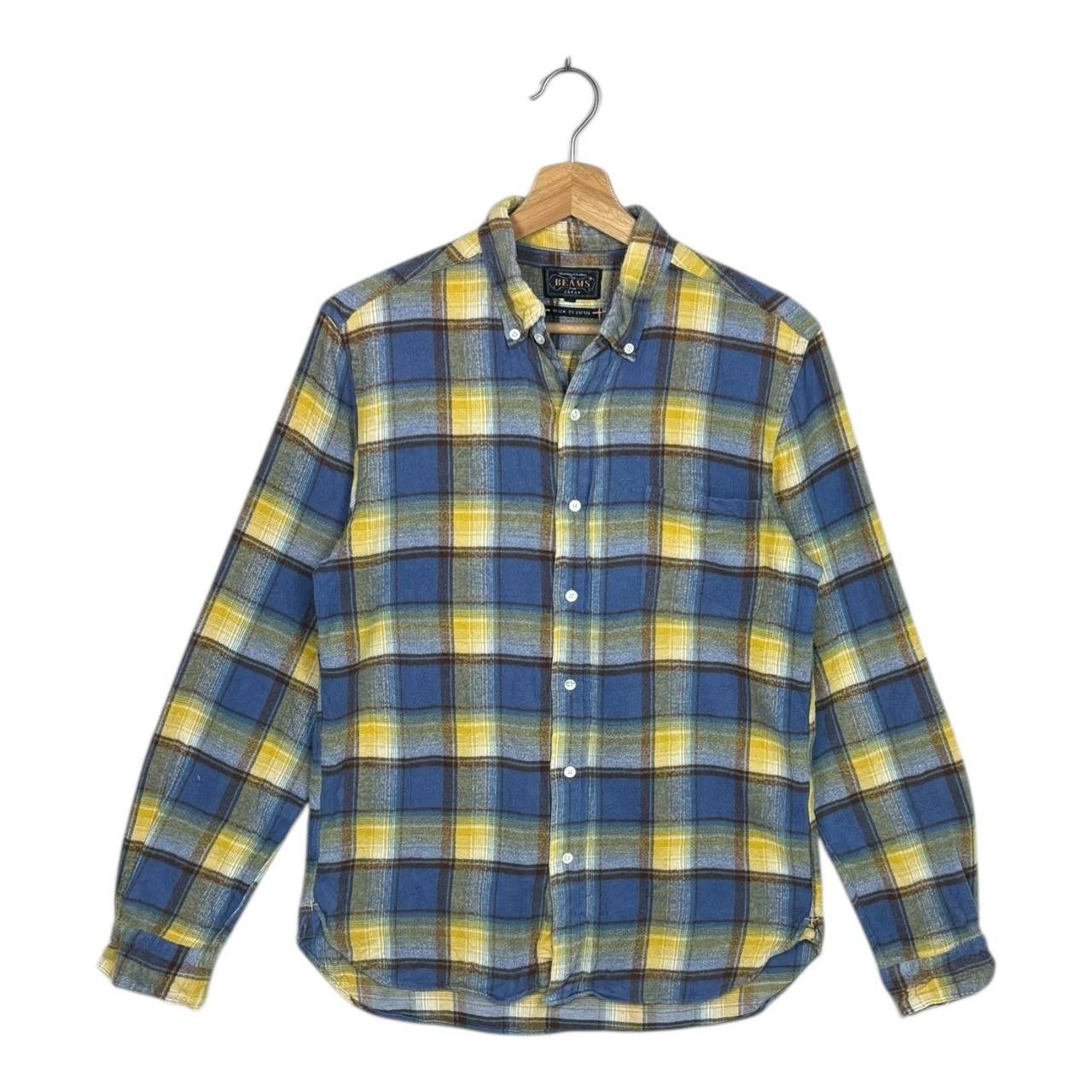 Beams Japan Beams Plus Japanese Plaid Flannel Shirt Blue Yellow Size 3 Size M / US 6-8 / IT 42-44 - 1 Thumbnail