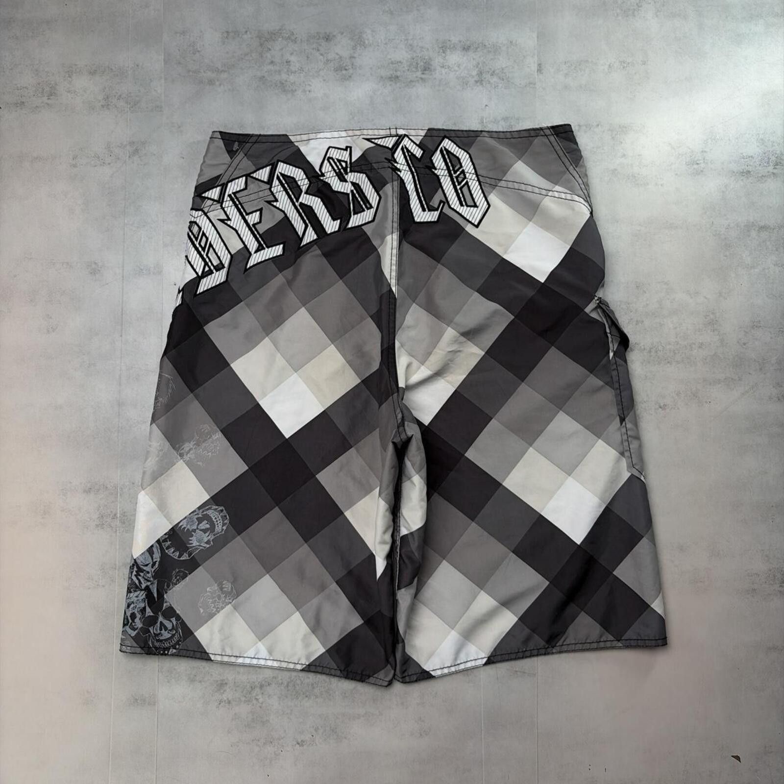 Fox Racing Y2K Fox Racing Grunge Riders Surf Baggy Plaid Board Shorts Size US 33 - 2 Thumbnail