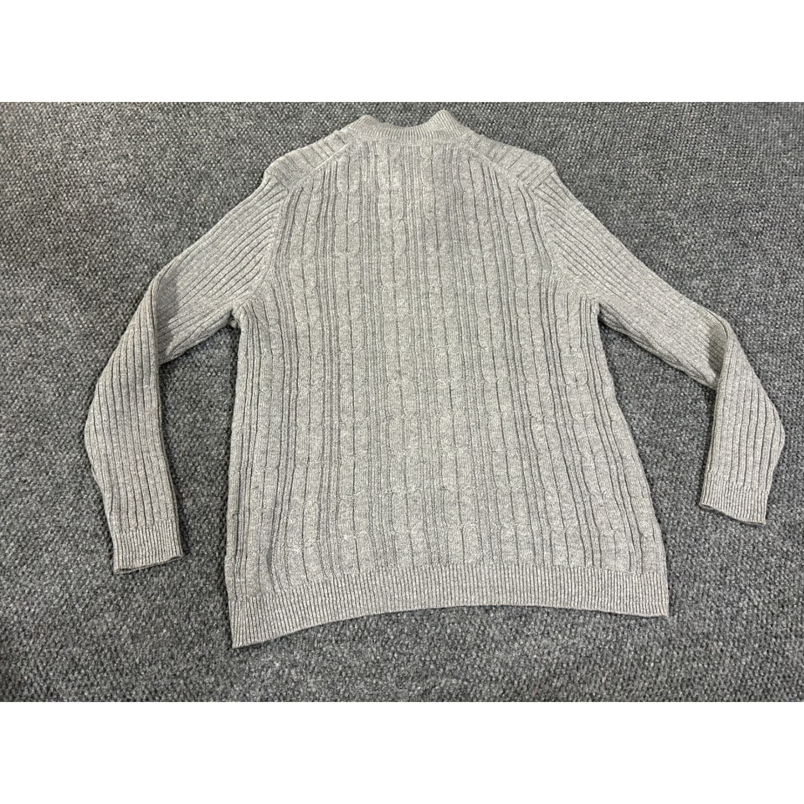 Tommy Bahama Tommy Bahama Sweater Mens L Gray Cable-Knit 1/4 Zip Pullover Size US L / EU 52-54 / 3 - 6 Thumbnail