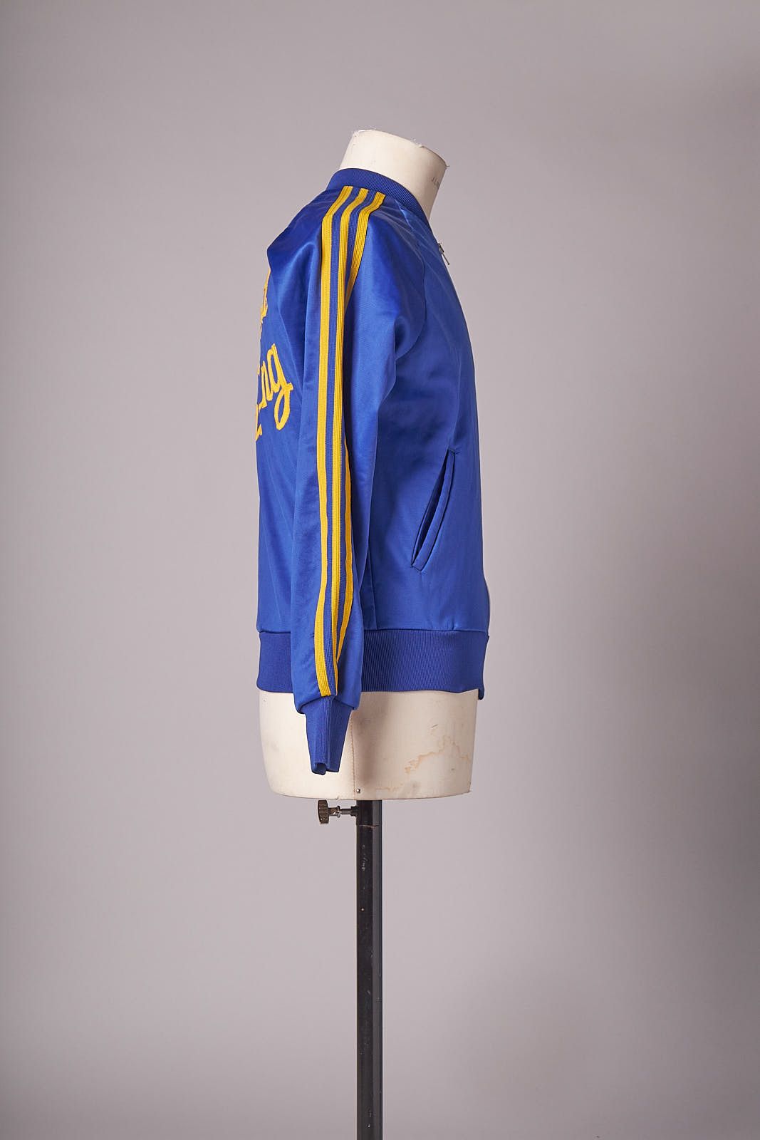 Vintage 1980s Blue and Yellow Nylon Swimming Track Jacket Size US XS / EU 42 / 0 - 9 Thumbnail