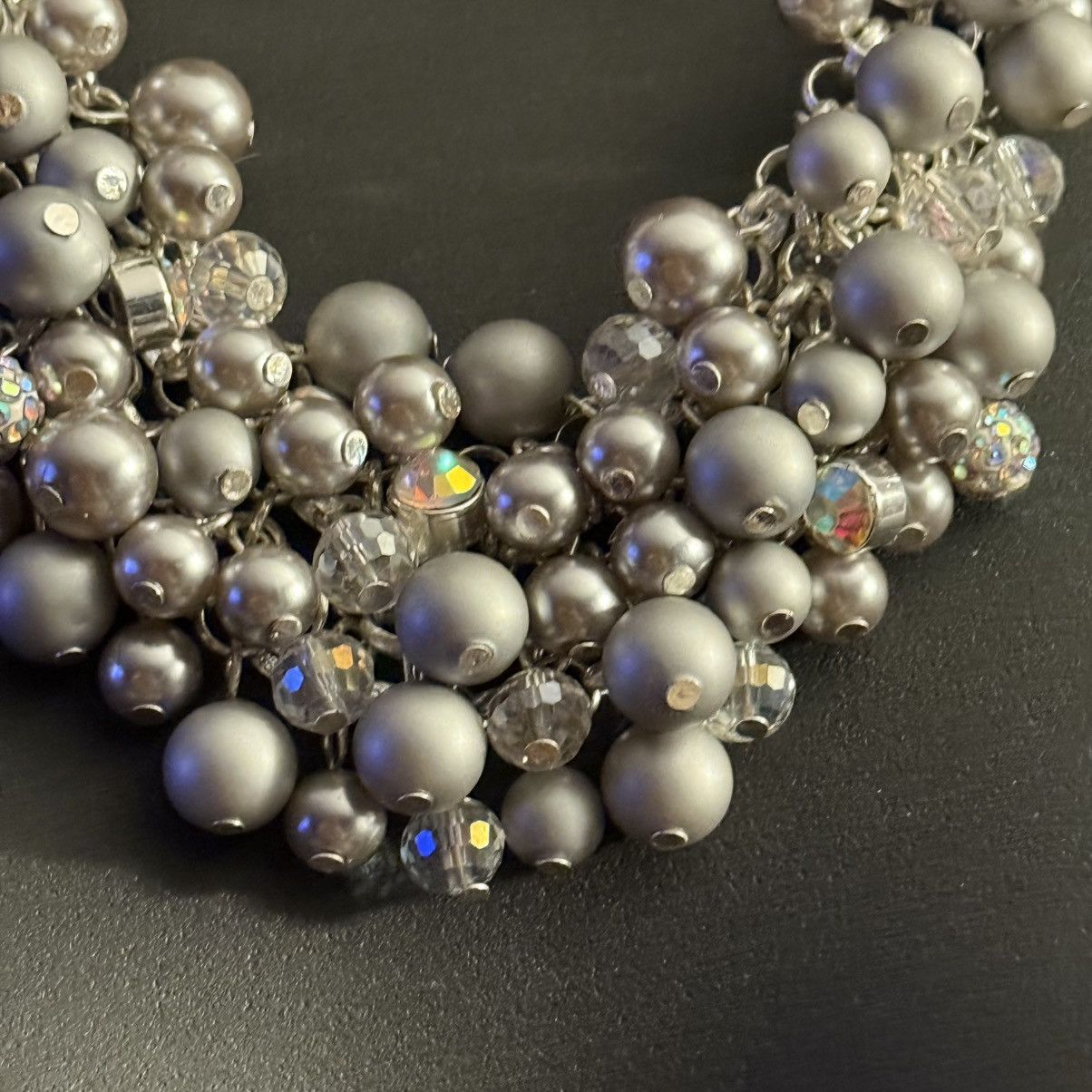Other RMN silver tone cluster bead and AB bib necklace Size ONE SIZE - 2 Thumbnail