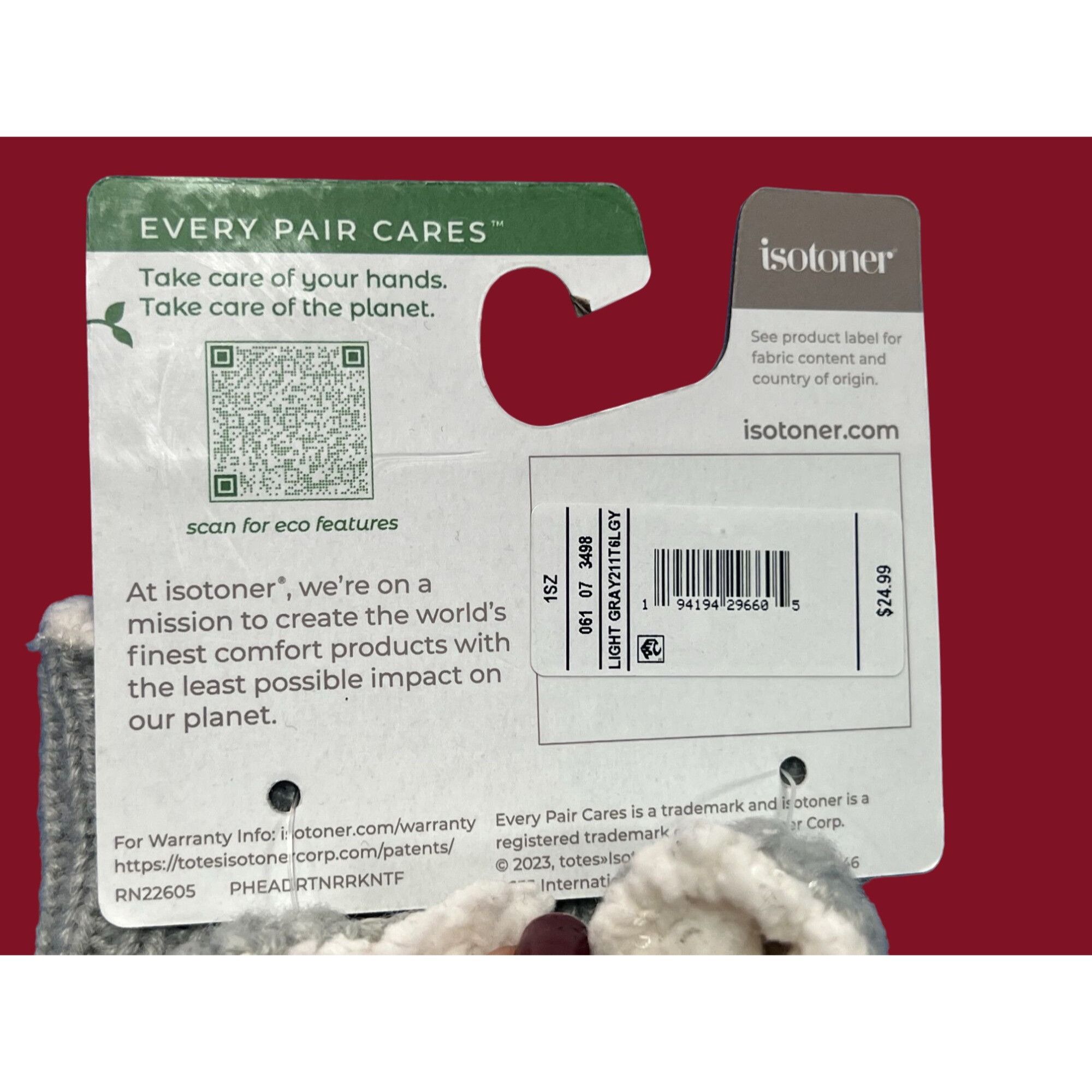 Other Isotoner - Women's Winter Gloves - Light Gray - 1SZ Size ONE SIZE - 11 Thumbnail