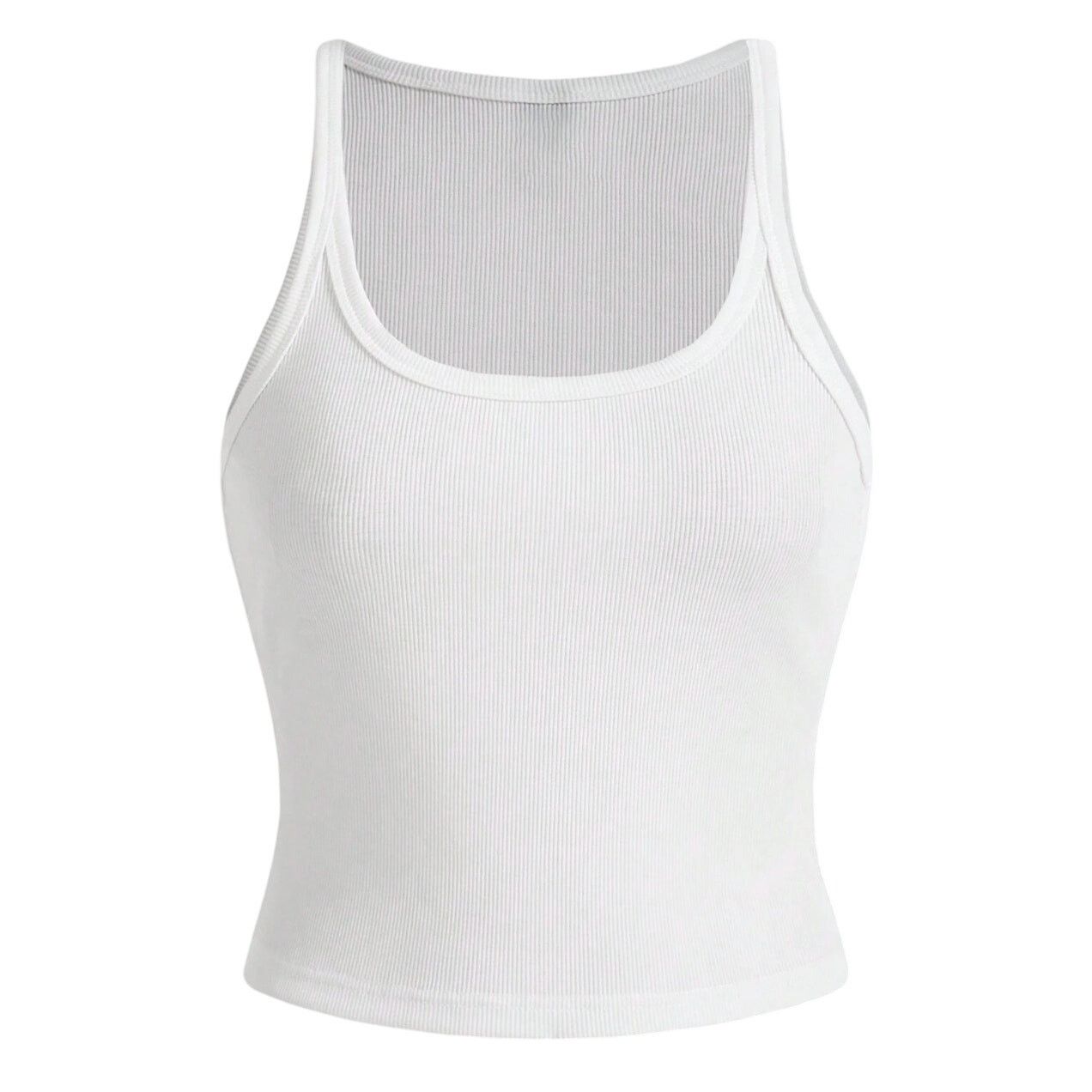 Shein Basic Style Cropped Tank Top in White, Size M Size M / US 6-8 / IT 42-44 - 1 Thumbnail