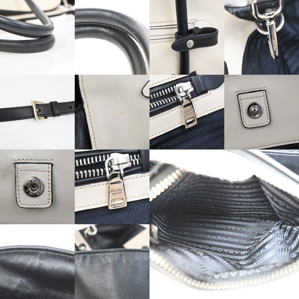 Prada Soft Calf Cuir Convertible Shopping Tote Beige