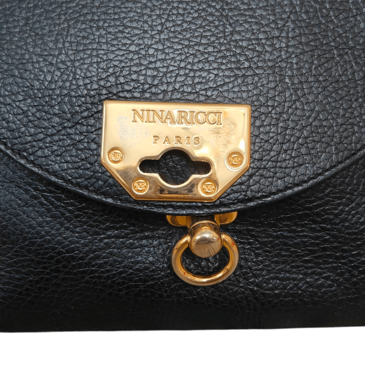 Nina Ricci 💥LAST CALL💥 Vintage Nina Ricci Black Leather Handbag Size ONE SIZE - 9 Thumbnail
