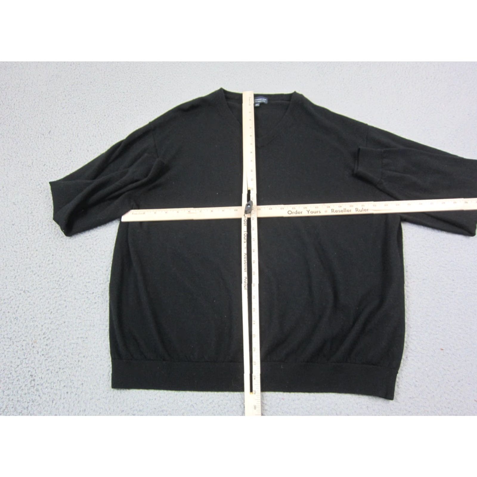 Hart Schaffner Marx Hart Schaffner Marx Sweater Mens 3XB Big Black Merino Wool V-Neck Pullover Knit Size US XXL / EU 58 / 5 - 6 Thumbnail