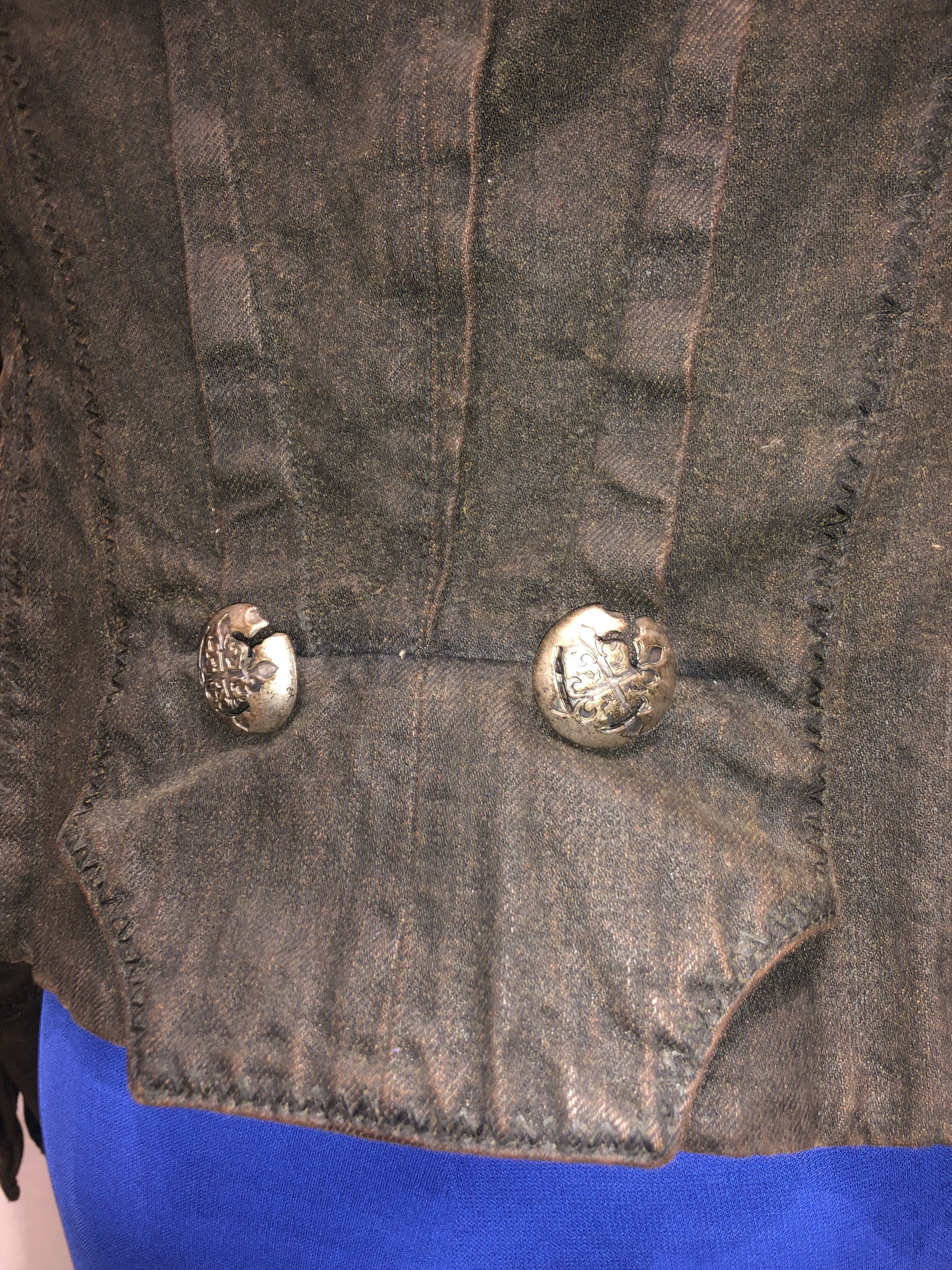 John Galliano Piratesque Asymmetric Denim Jacket Size L / US 10 / IT 46 - 3 Thumbnail