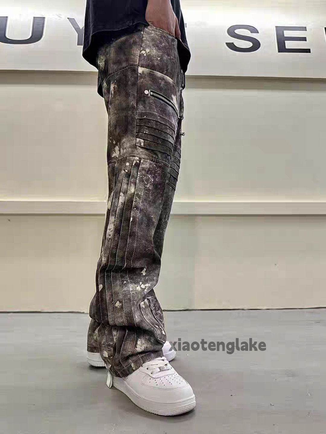 Vintage ltx zipper utility loose baggy camo outdoor pants Size US 34 / EU 50 - 3 Thumbnail