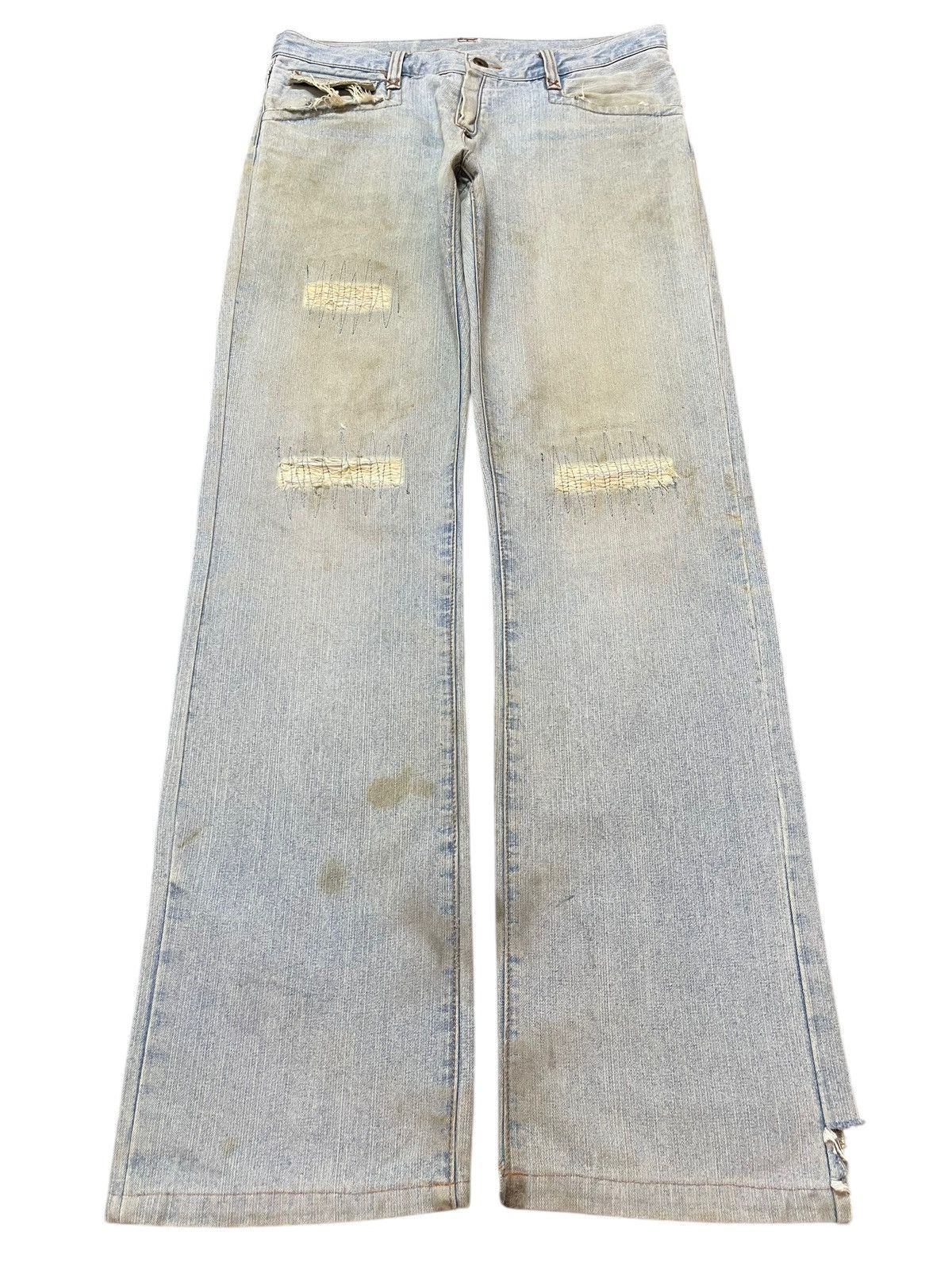 In The Attic Vintage Japanese Brand Mud Faded Wash Style Loose Jeans Size US 32 / EU 48 - 1 Thumbnail