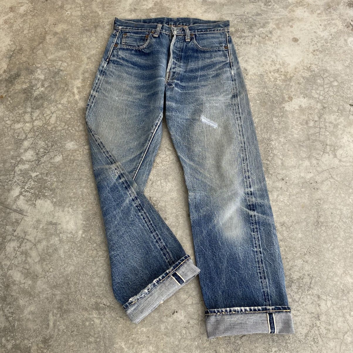 Denime Vintage 90’s Denime Faded Blue Distressed Selvedge Jeans Size US 29 - 1 Thumbnail