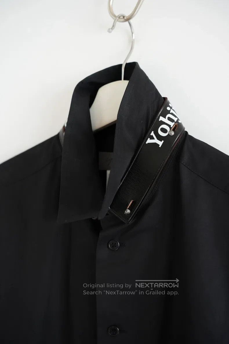 Yohji Yamamoto YOHJI YAMAMOTO Slogan Leather Collar Shirt Size US L / EU 52-54 / 3 - 3 Thumbnail