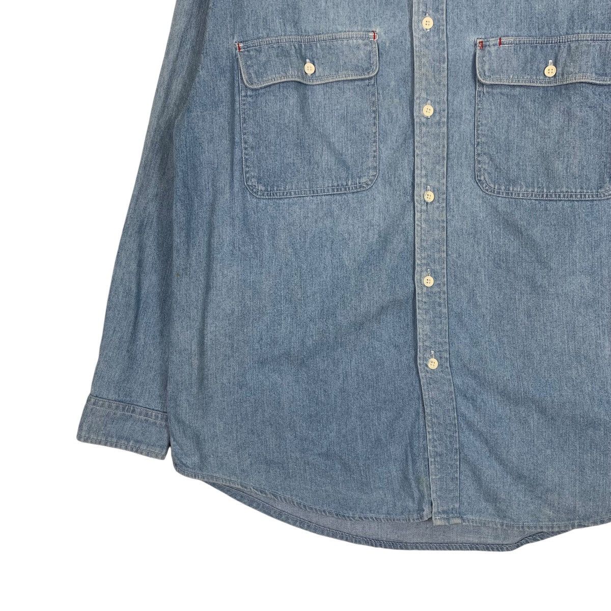 Vintage PENNY WORTH Western Chambray Denim Shirt #1265-C57 Size US L / EU 52-54 / 3 - 3 Thumbnail