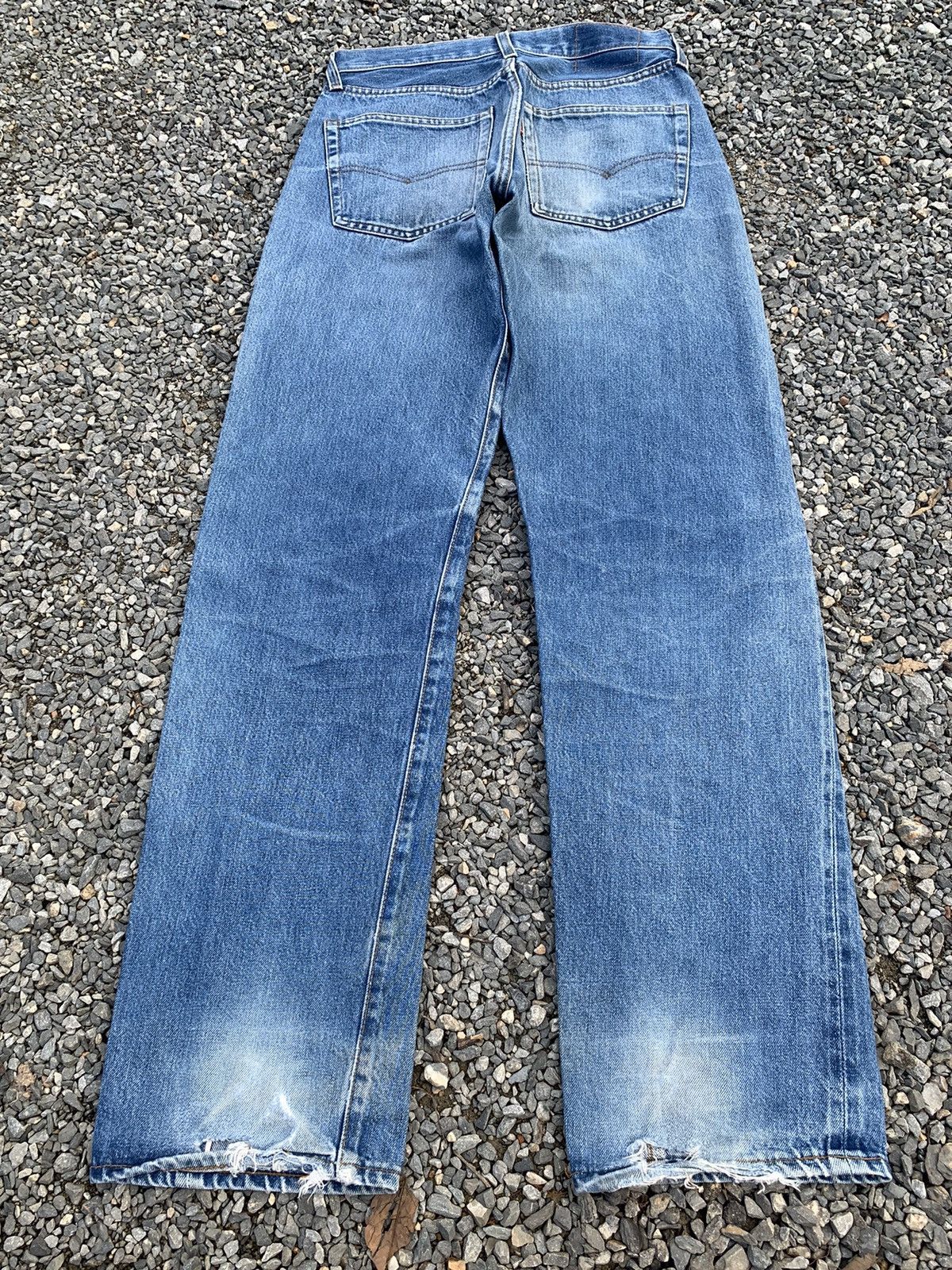 Levi's VINTAGE LEVIS 501 BIG E 555 SELVEDGE FADED DISTRESSED DENIM Size US 29 - 4 Thumbnail