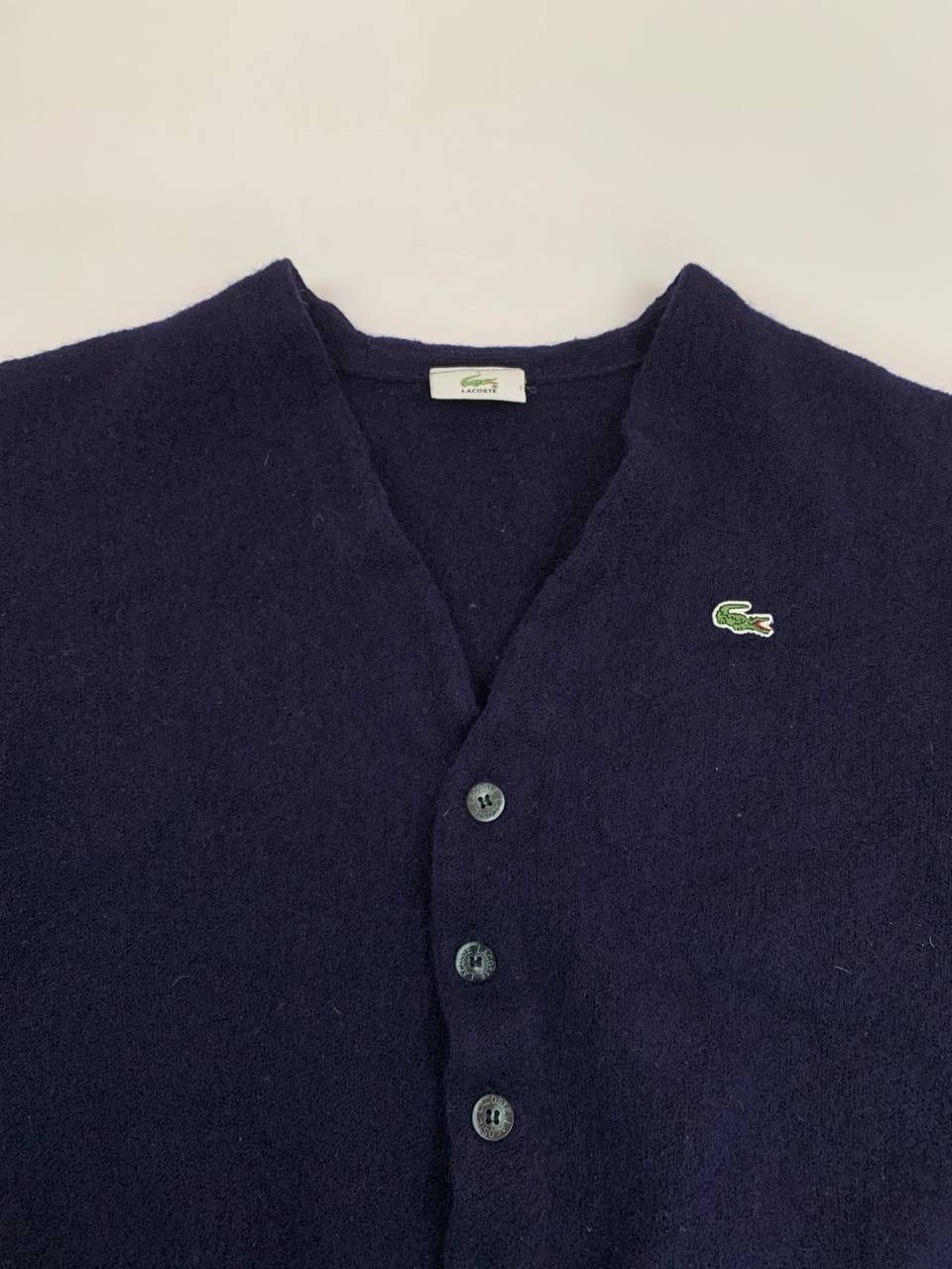 Lacoste Lacoste Women’s Knit V-Neck Cardigan Vintage Sweater Size L / US 10 / IT 46 - 3 Thumbnail