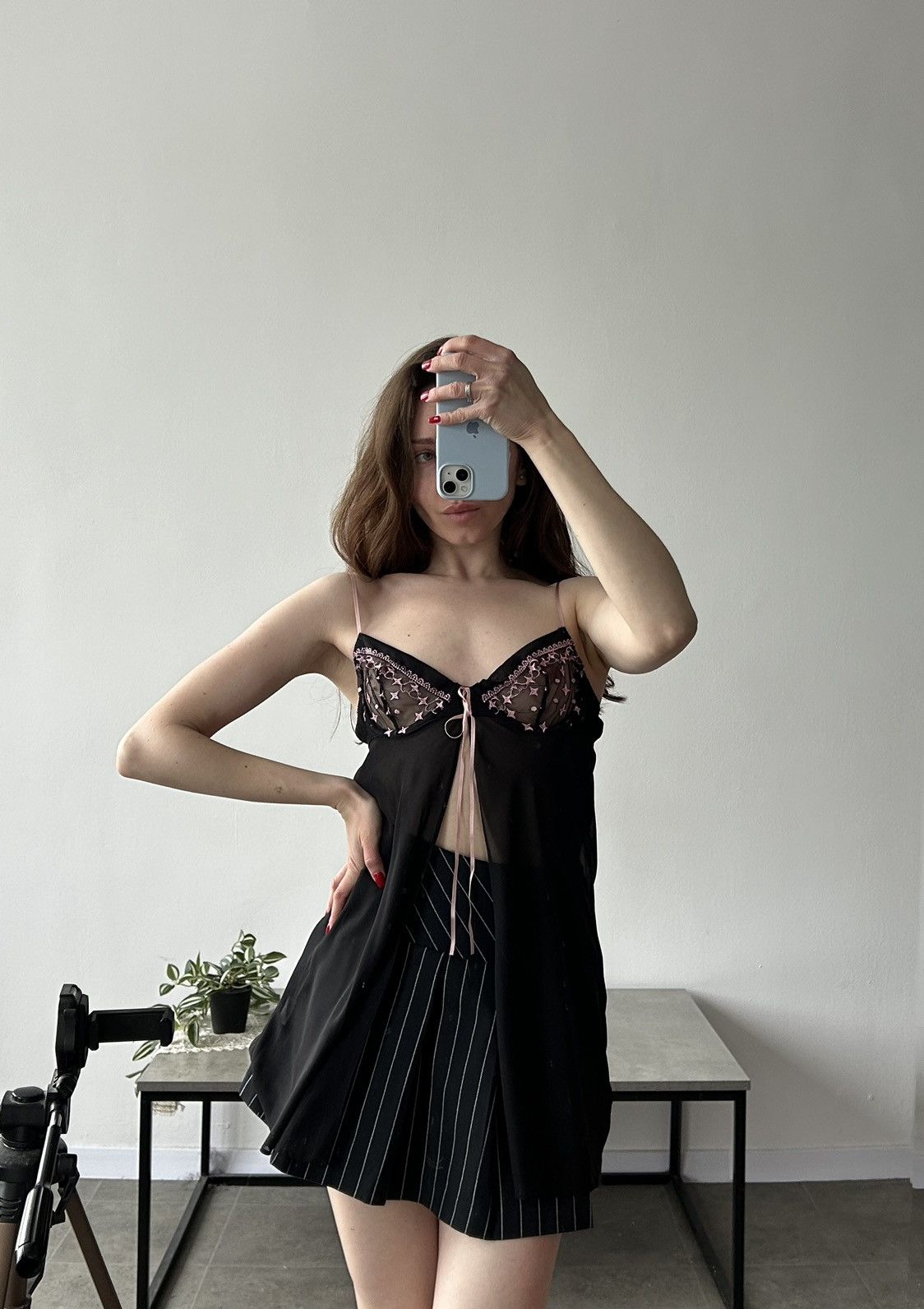 Vintage Vintage black pink lace nightwear cute dress Size S / US 4 / IT 40 - 11 Thumbnail
