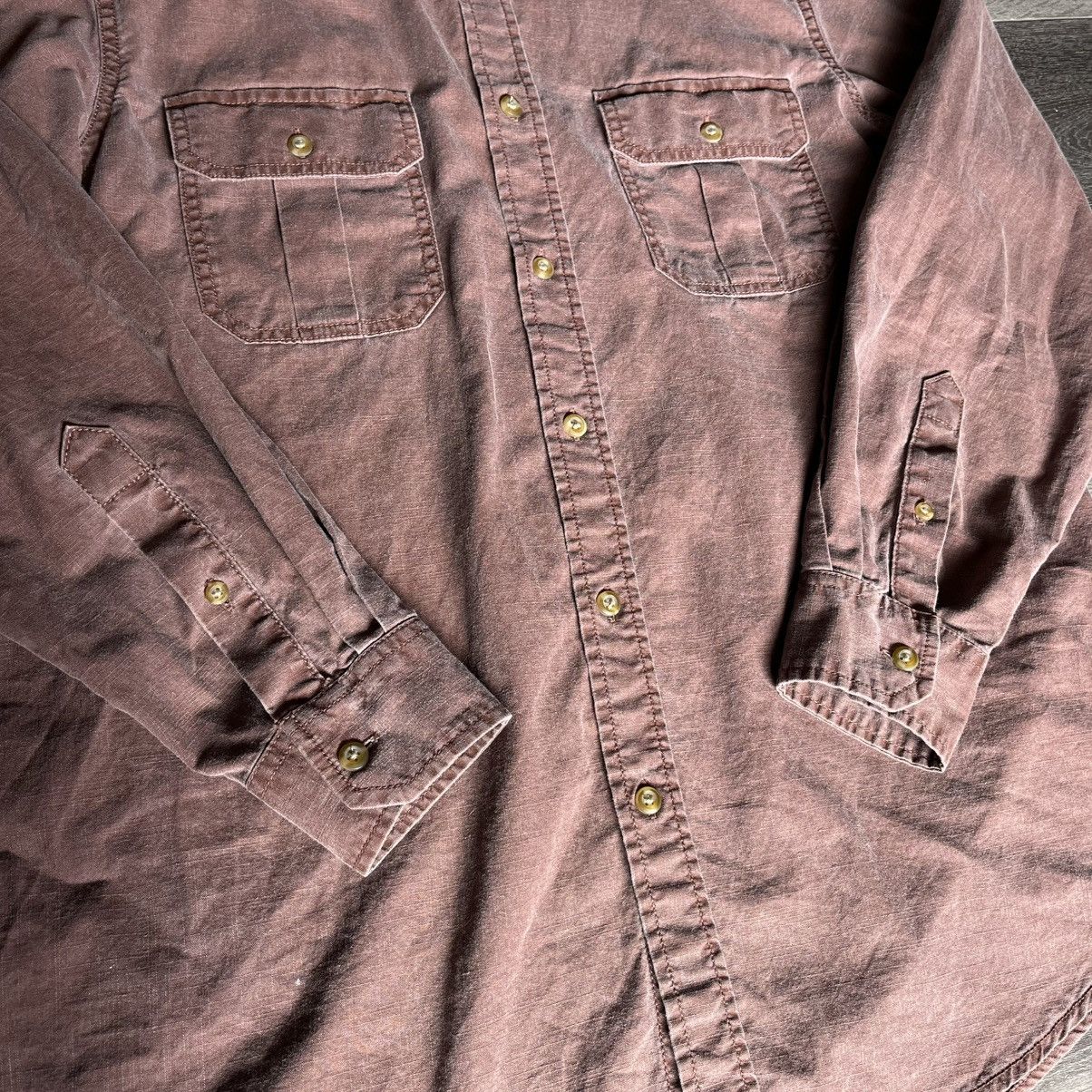 Basic Editions × Vintage Vintage Y2K Basic Editions Brown Wash Button Up Shirt Blank Size US L / EU 52-54 / 3 - 3 Thumbnail