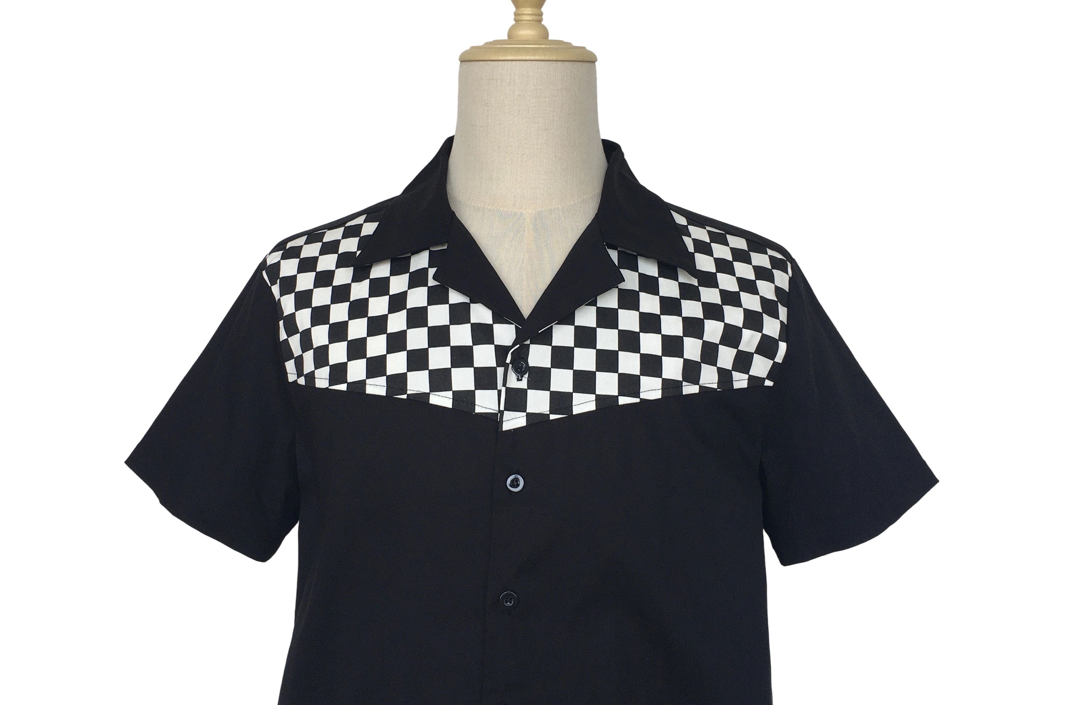 Other Black Men Shirts Vintage Style Contrast Mosaic Print Size US XXL / EU 58 / 5 - 4 Thumbnail