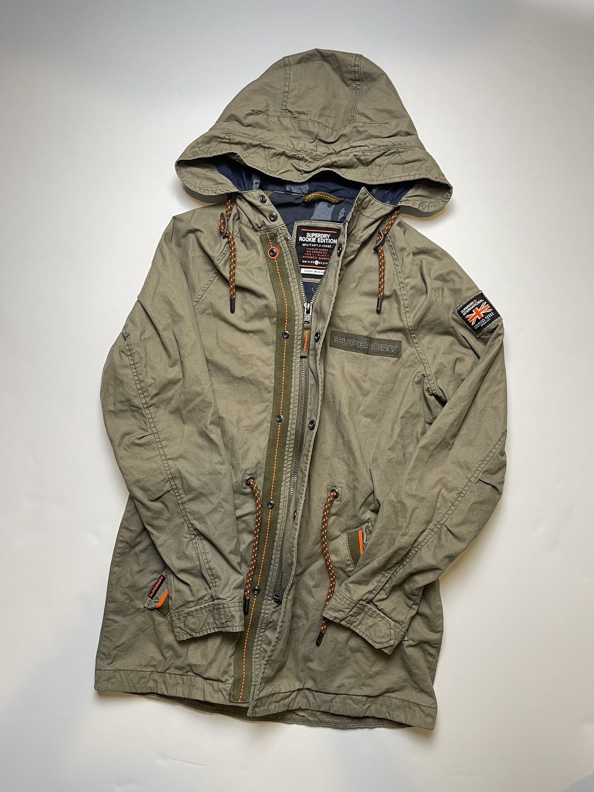 Superdry khaki parka sales