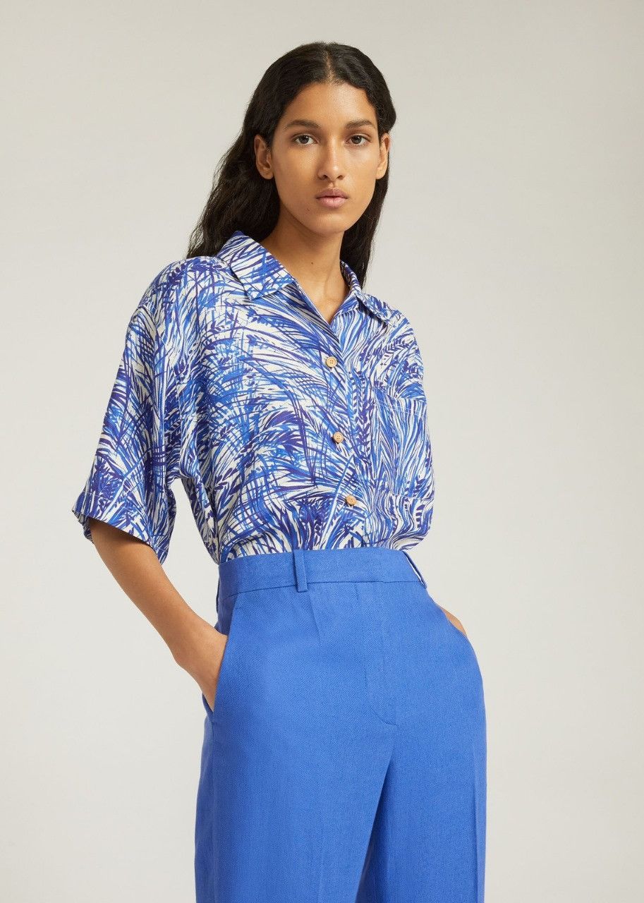 Loro Piana o1srvl11e0524 Shirt in Blue Size S / US 4 / IT 40 - 2 Thumbnail