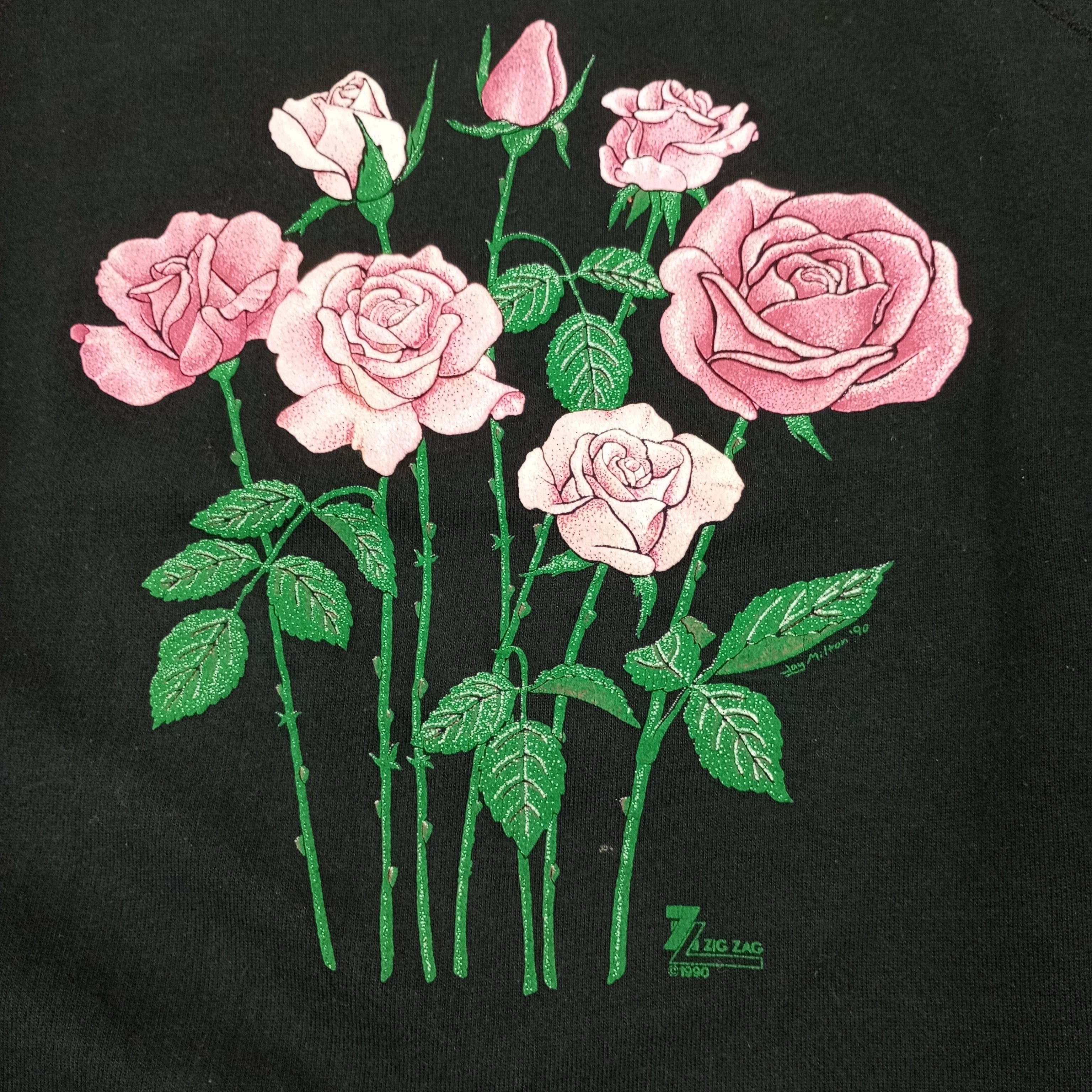 Vintage Vintage Zig Zag Flowers Collar Sweatshirt Size US L / EU 52-54 / 3 - 2 Thumbnail