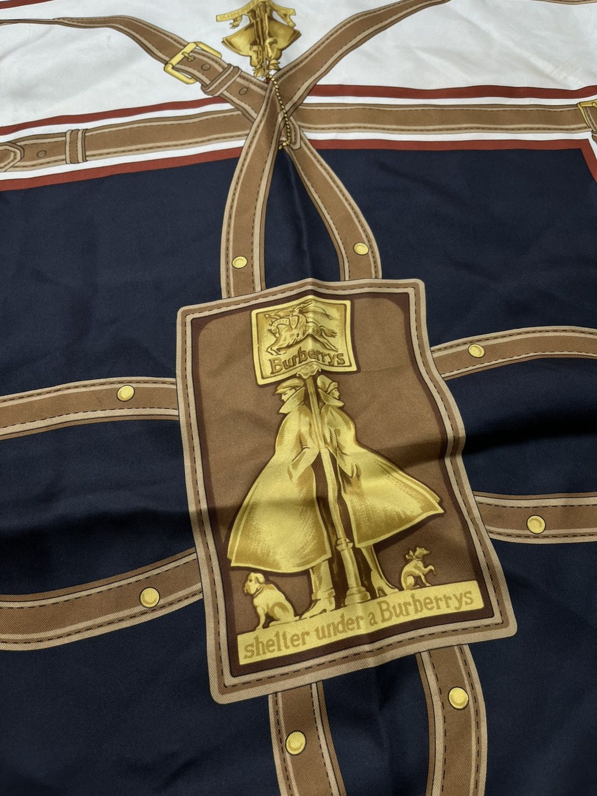 Burberry Vintage Burberry Silk Scarf Equestrian Belt Chain Pattern Size ONE SIZE - 6 Thumbnail
