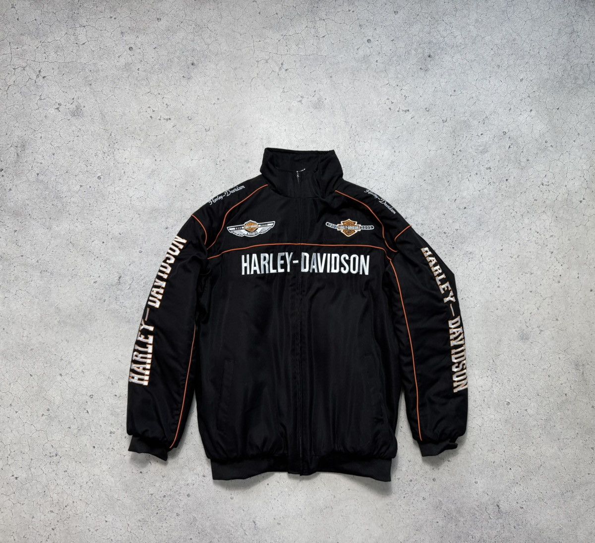 Harley Davidson Harley Motor Davidson Racing Bomber Jacket Vintage Big Logo Size US XL / EU 56 / 4 - 2 Thumbnail
