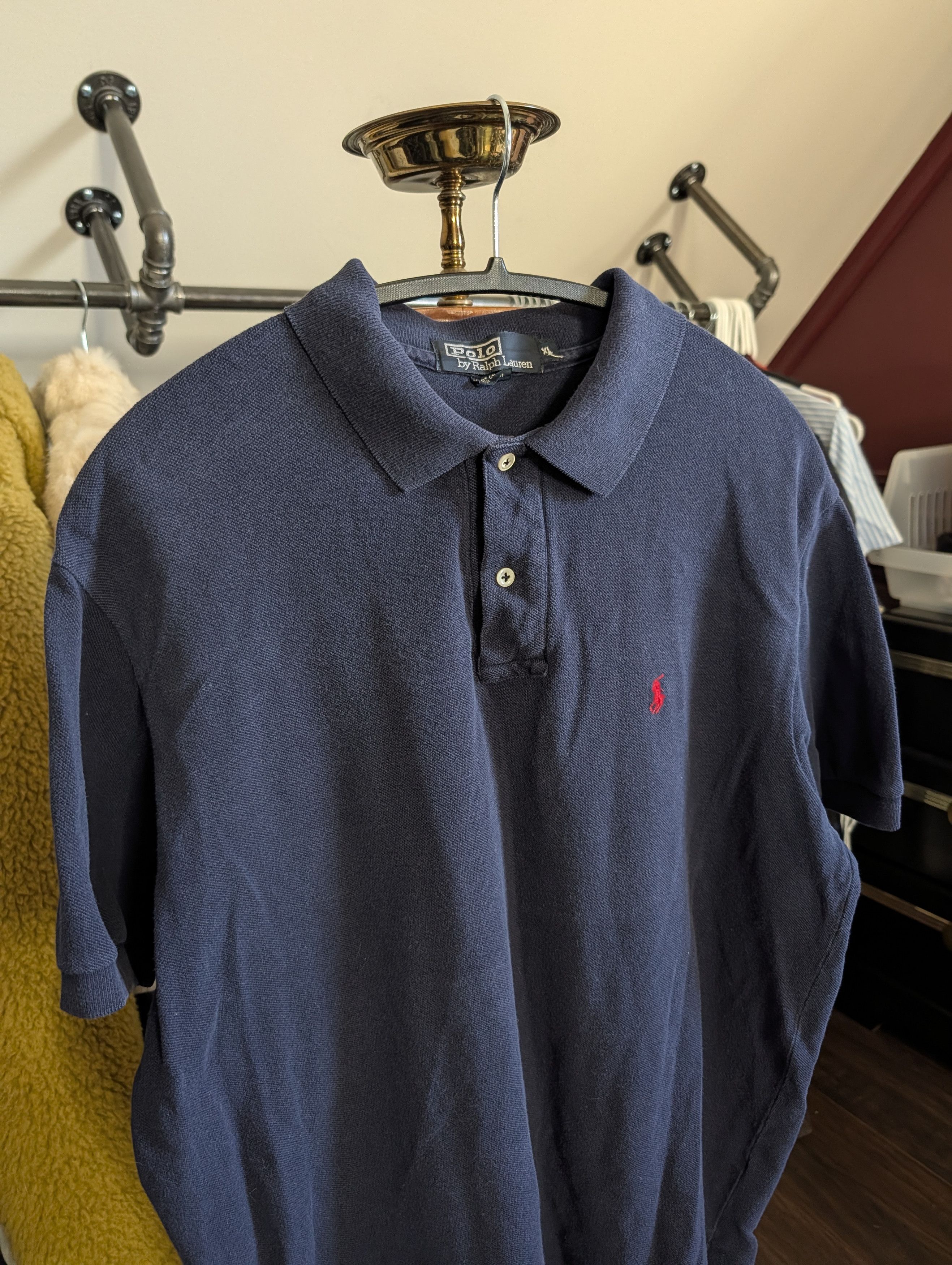 Polo Ralph Lauren Vintage made in USA navy blue polo shirt XL Size US XL / EU 56 / 4 - 2 Thumbnail