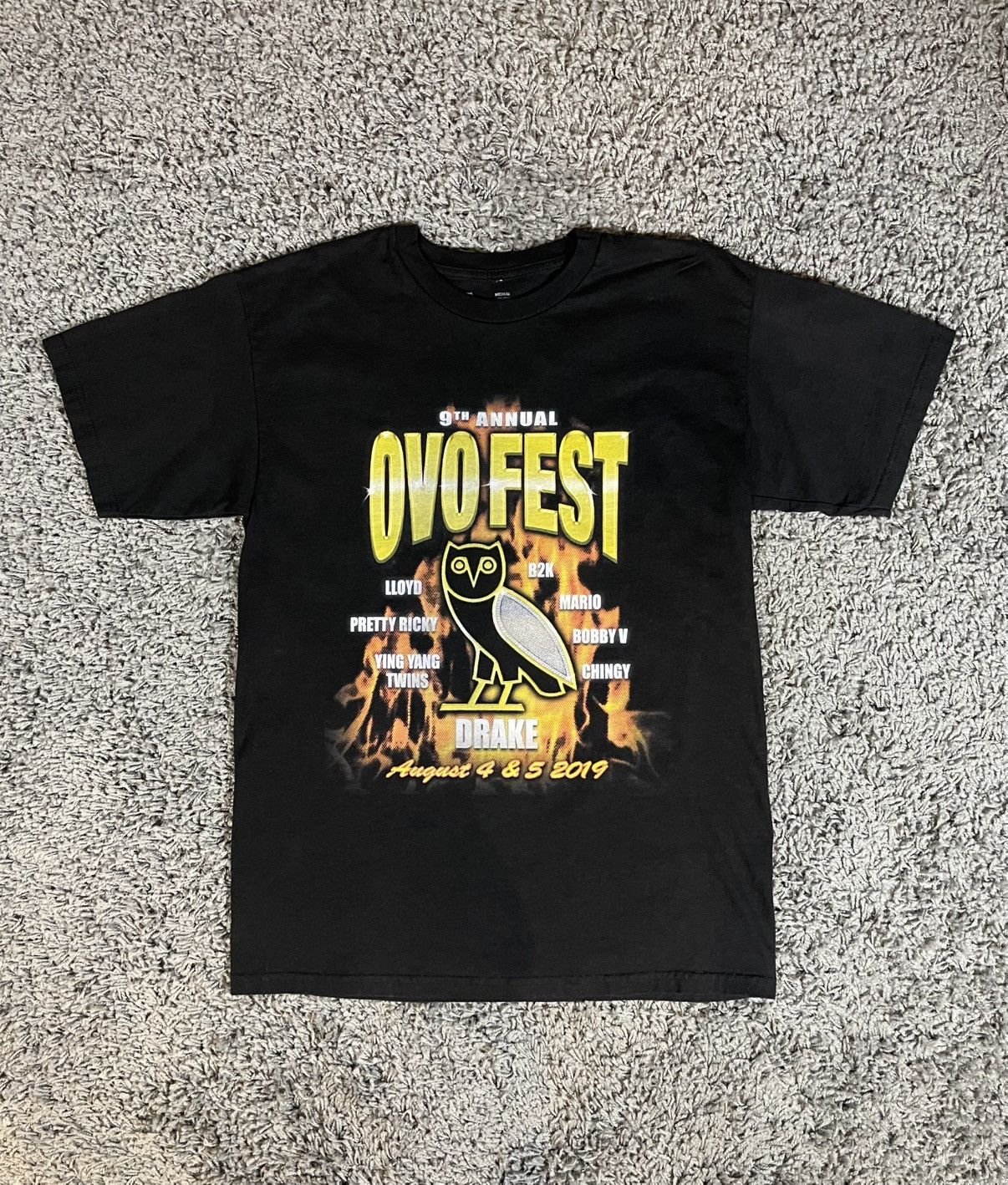 Drake 2019 OVO Drake 9th Tour Fest Exclusive Merch Owl Tee Size US M / EU 48-50 / 2 - 1 Thumbnail
