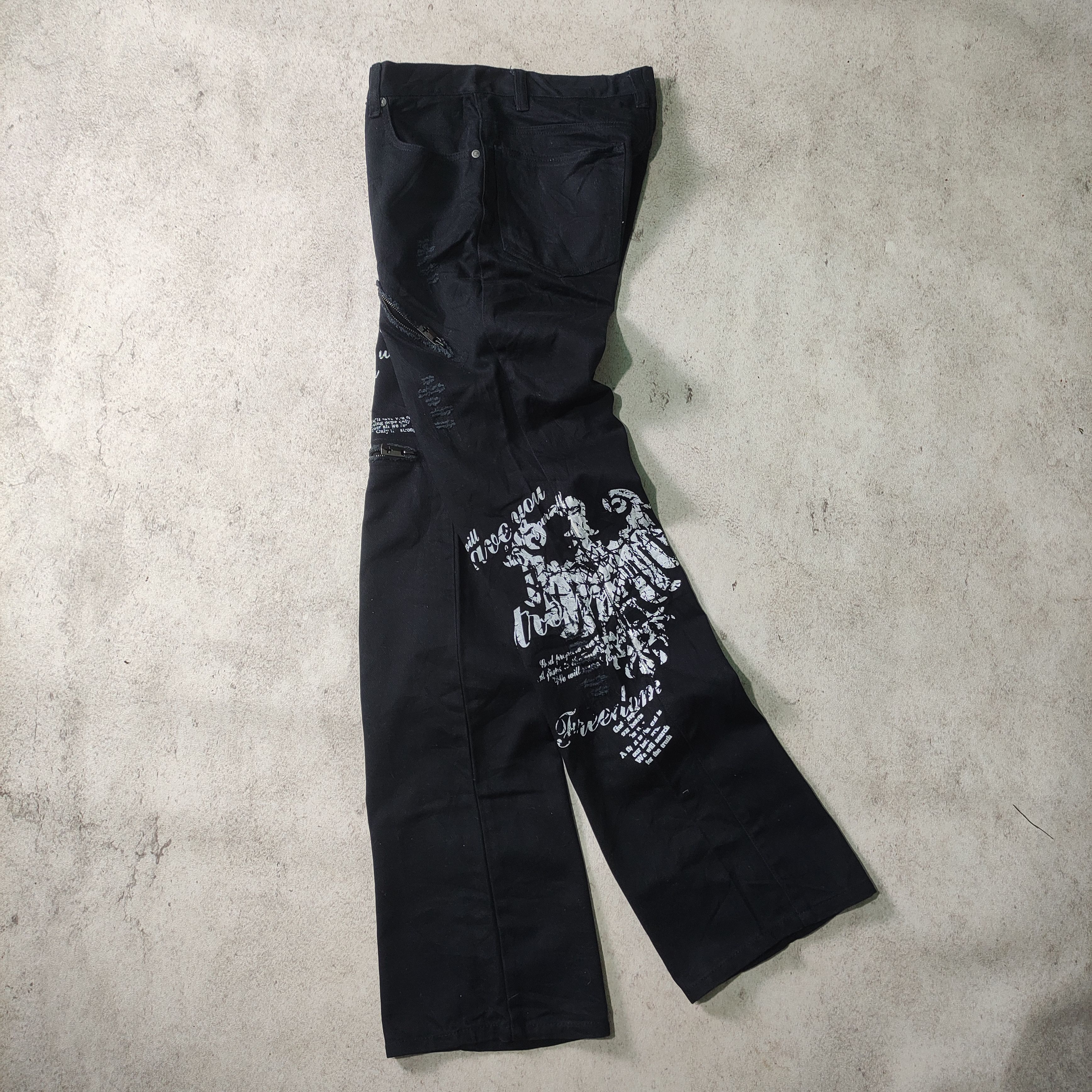 Japanese Brand × Seditionaries × Vintage Batsu Studio Printed Zipper Pocket Jeans Size US 29 - 3 Thumbnail