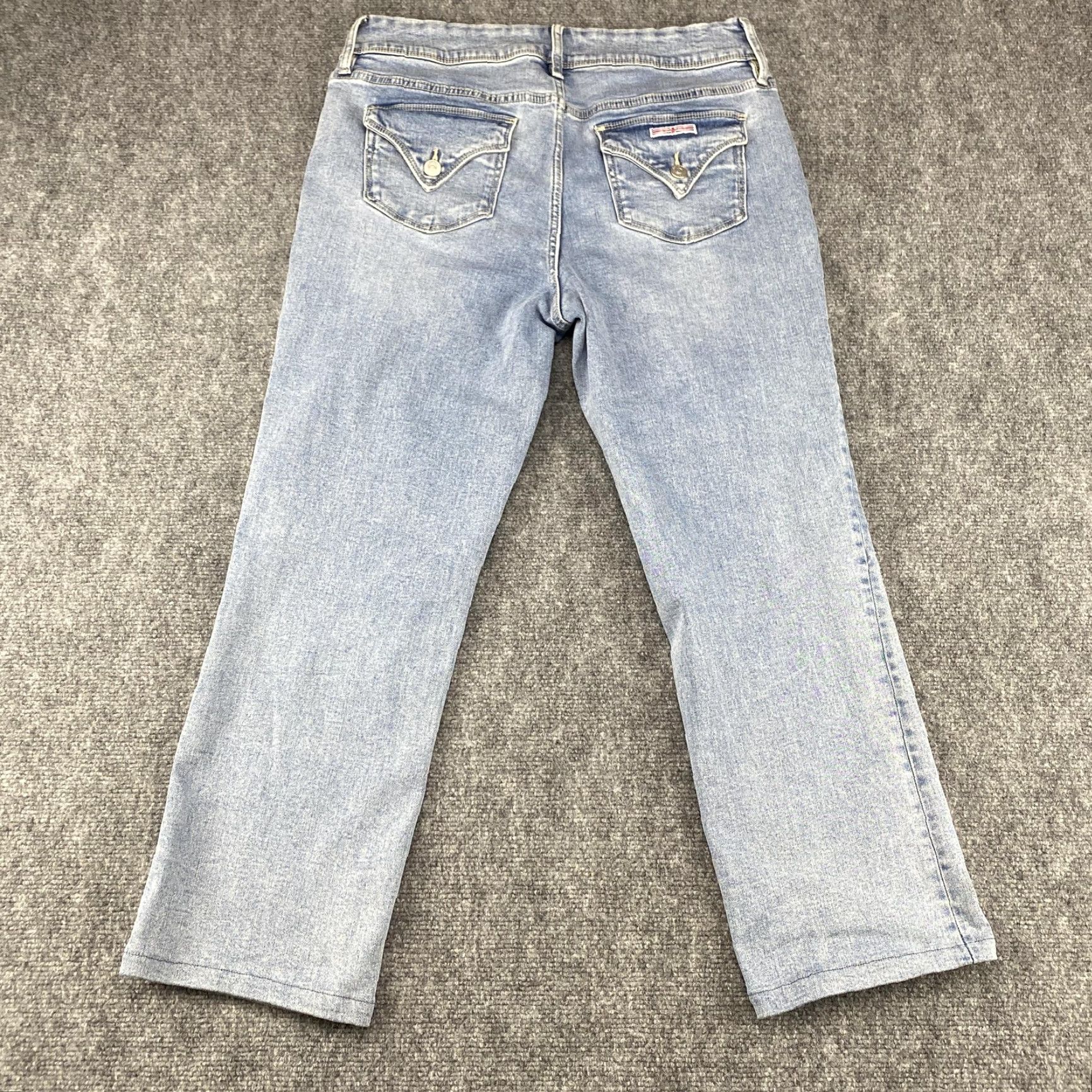 Hudson Hudson Jeans Womens 12 Light Wash Flap Pocket Straight Leg Denim Union Jack Shirt? Size 34" / US 12 / IT 48 - 2 Thumbnail