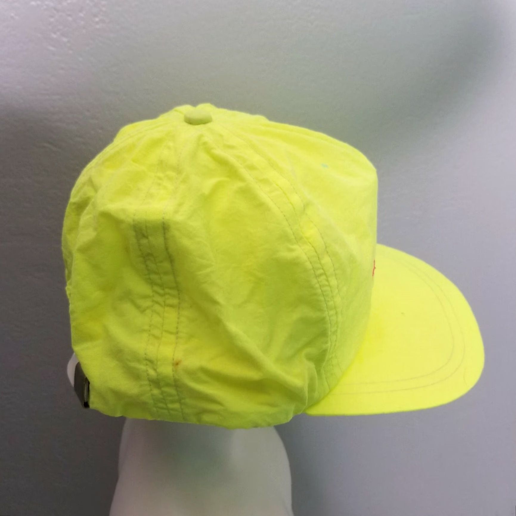 Rainbow VINTAGE IMC RAINBOW FERTILIZER Neon Nylon Yellow Trucker Hat Rare! Nike? Size ONE SIZE - 2 Thumbnail