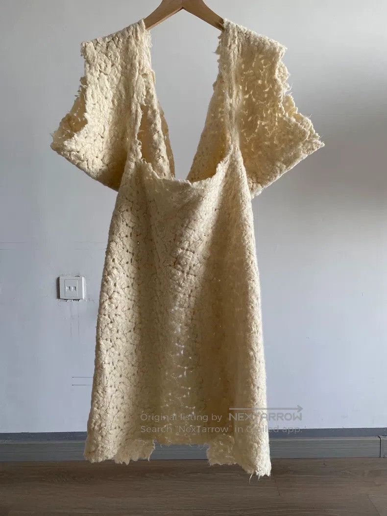Comme des Garcons Comme Des Garcons Lanolin wool lace cream-colored deconstr Size S / US 4 / IT 40 - 2 Thumbnail