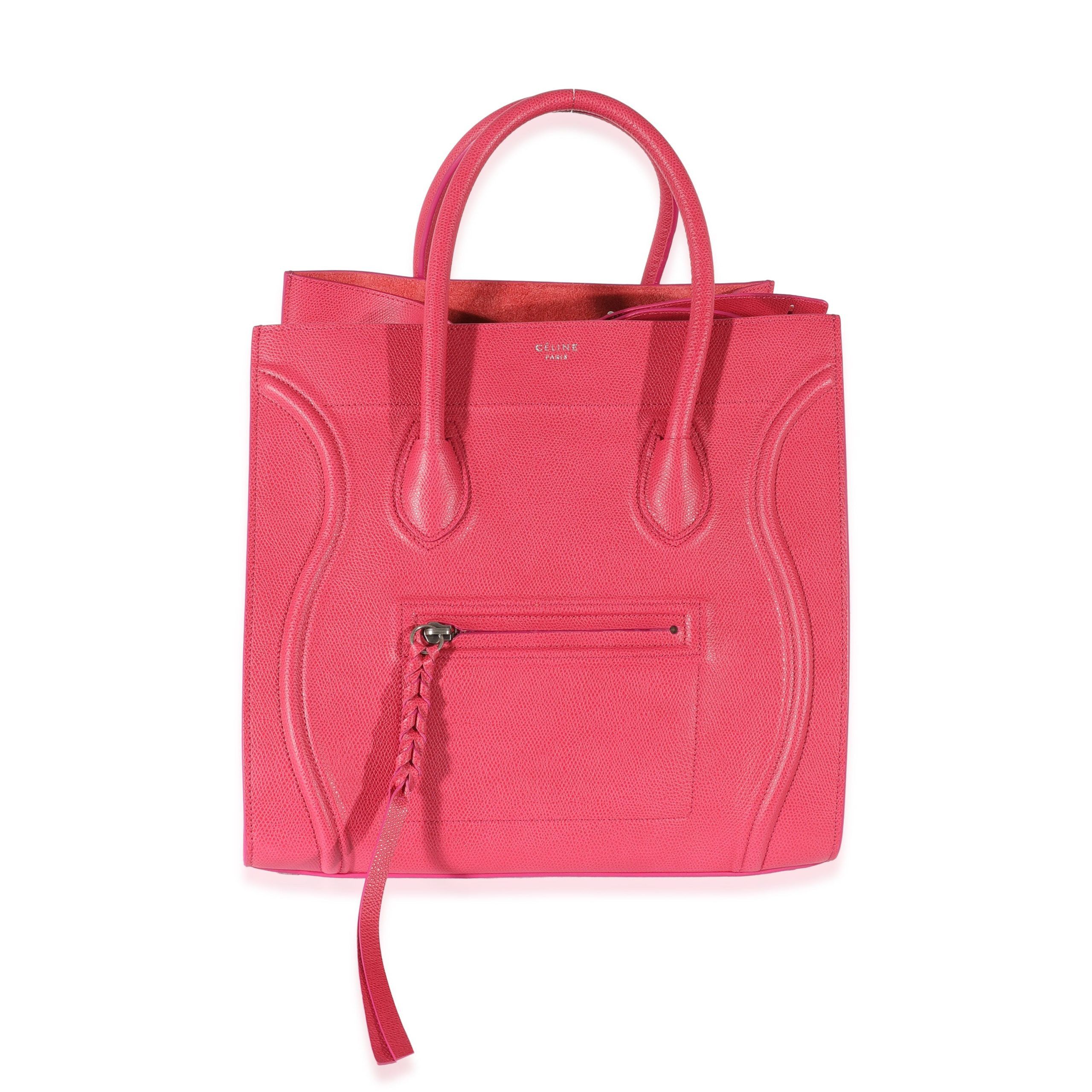 image of Celine Pink Leather Phantom Luggage Tote, Women's