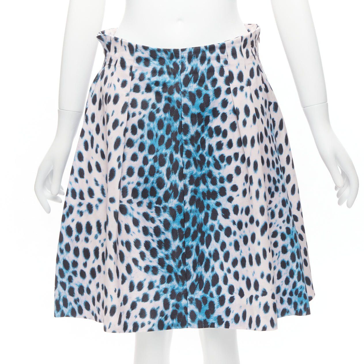Dior CHRISTIAN DIOR Vintage pink blue ombre leopard print A-line skirt FR42 XL Size 32" / US 10 / IT 46 - 1 Thumbnail