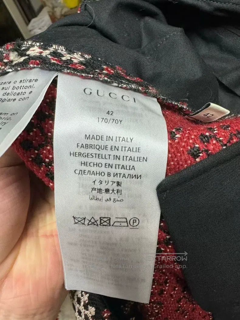 Gucci Gucci Knitted full-print double G logo diamond-shaped jacq Size US 26 / EU 42 - 4 Thumbnail